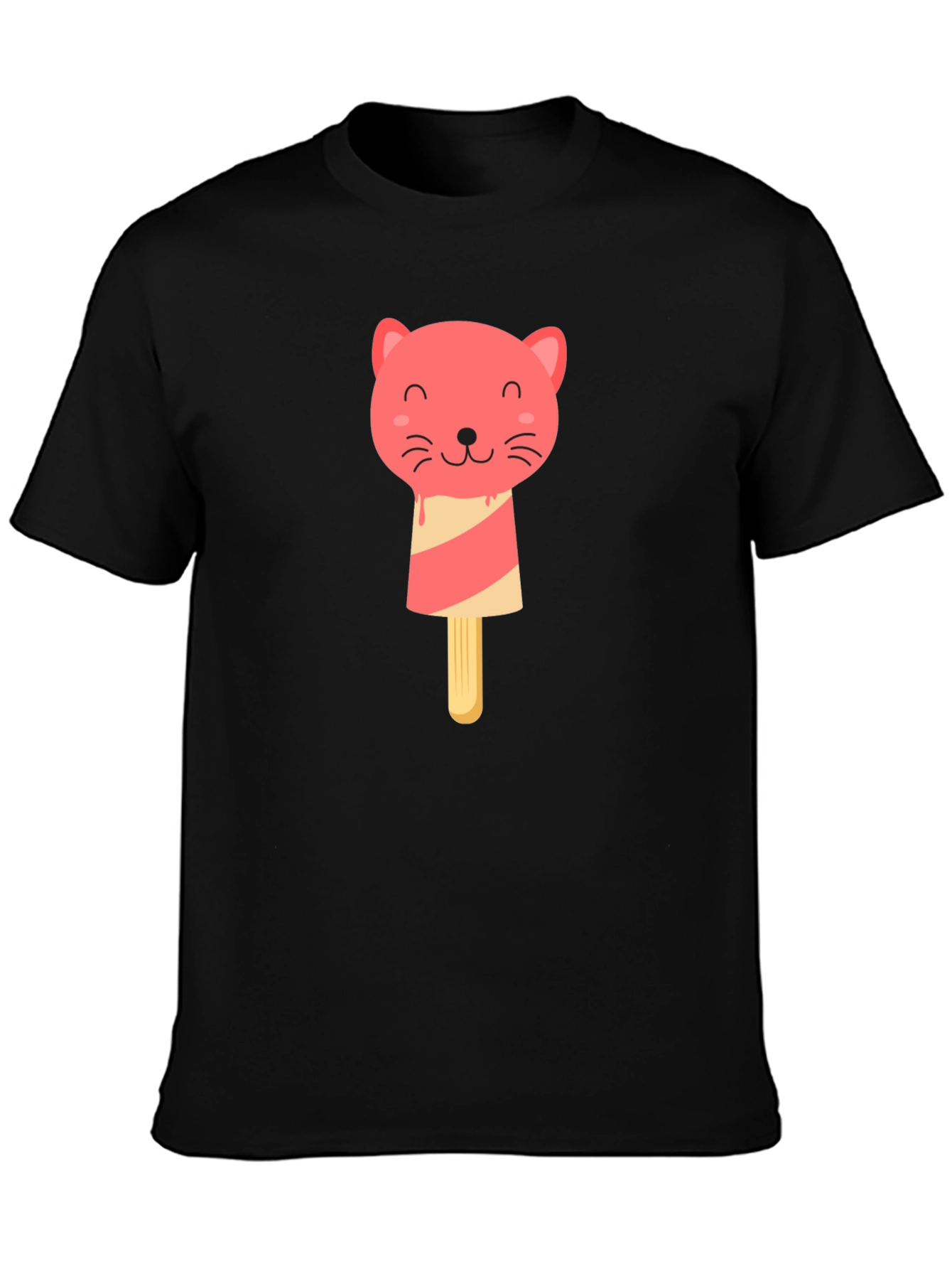 Cat Popsicle T-Shirt - Black Graphic Tee