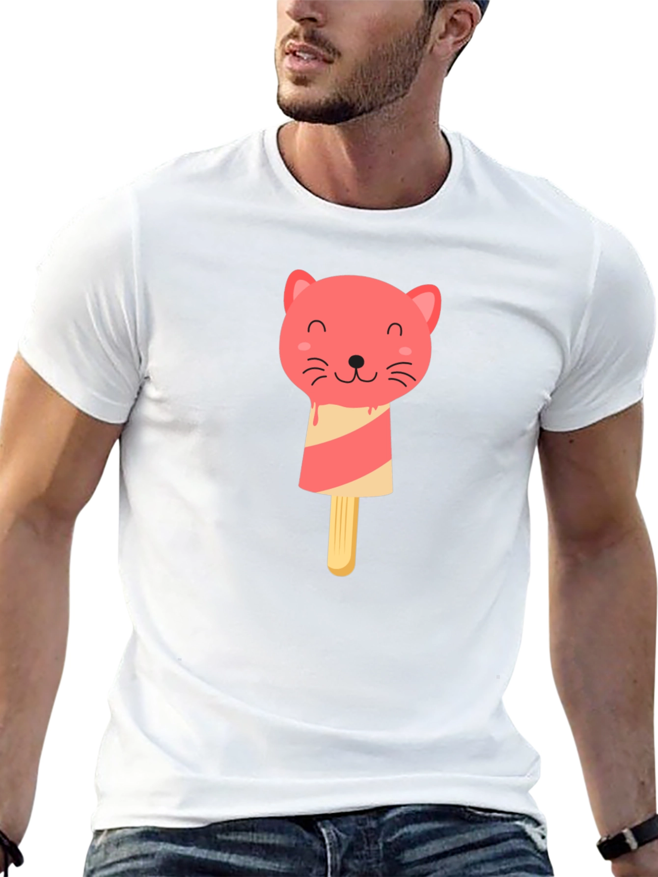 Cat Popsicle T-Shirt - Black Graphic Tee