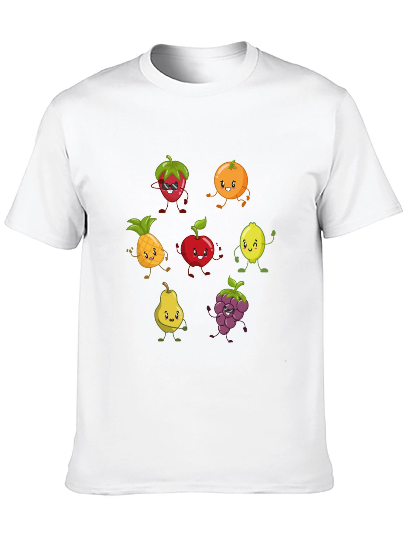 Fun Fruits Graphic Black T-Shirt
