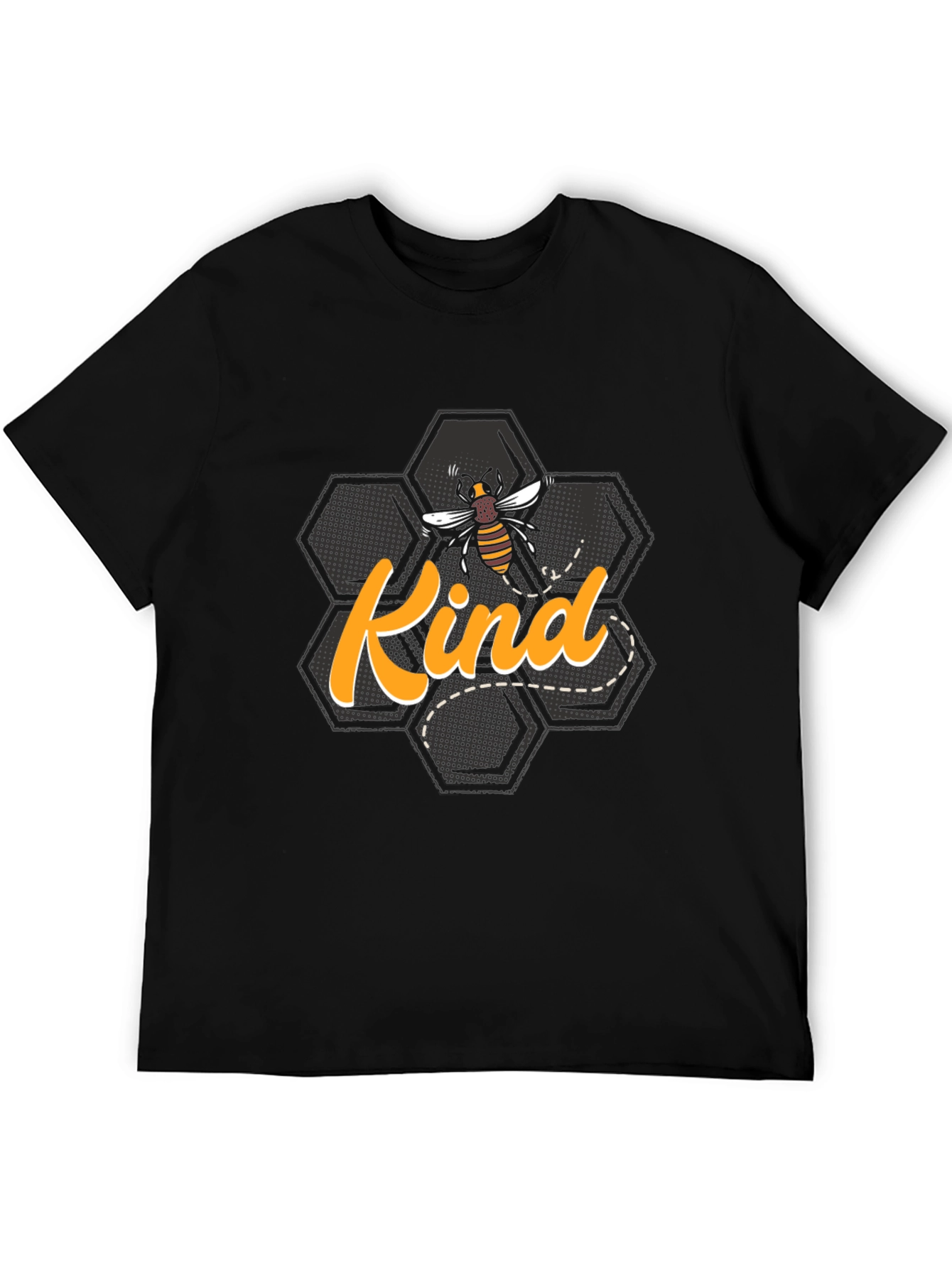 Bee Kind Honeycomb Graphic Tee - Black