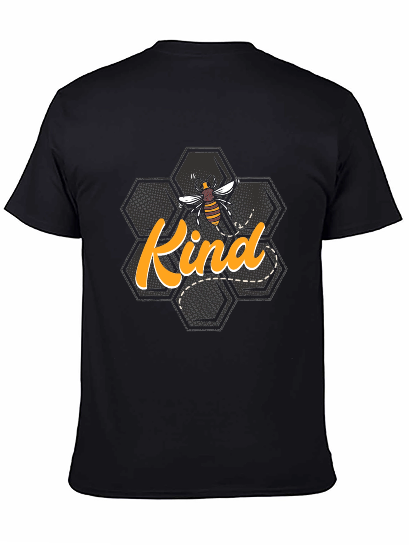 Bee Kind Honeycomb Graphic Tee - Black