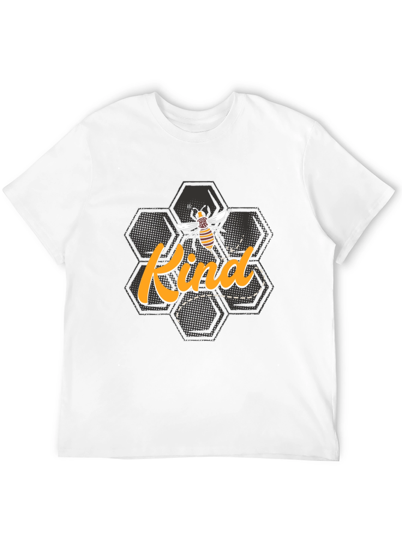 Bee Kind Honeycomb Graphic Tee - Black