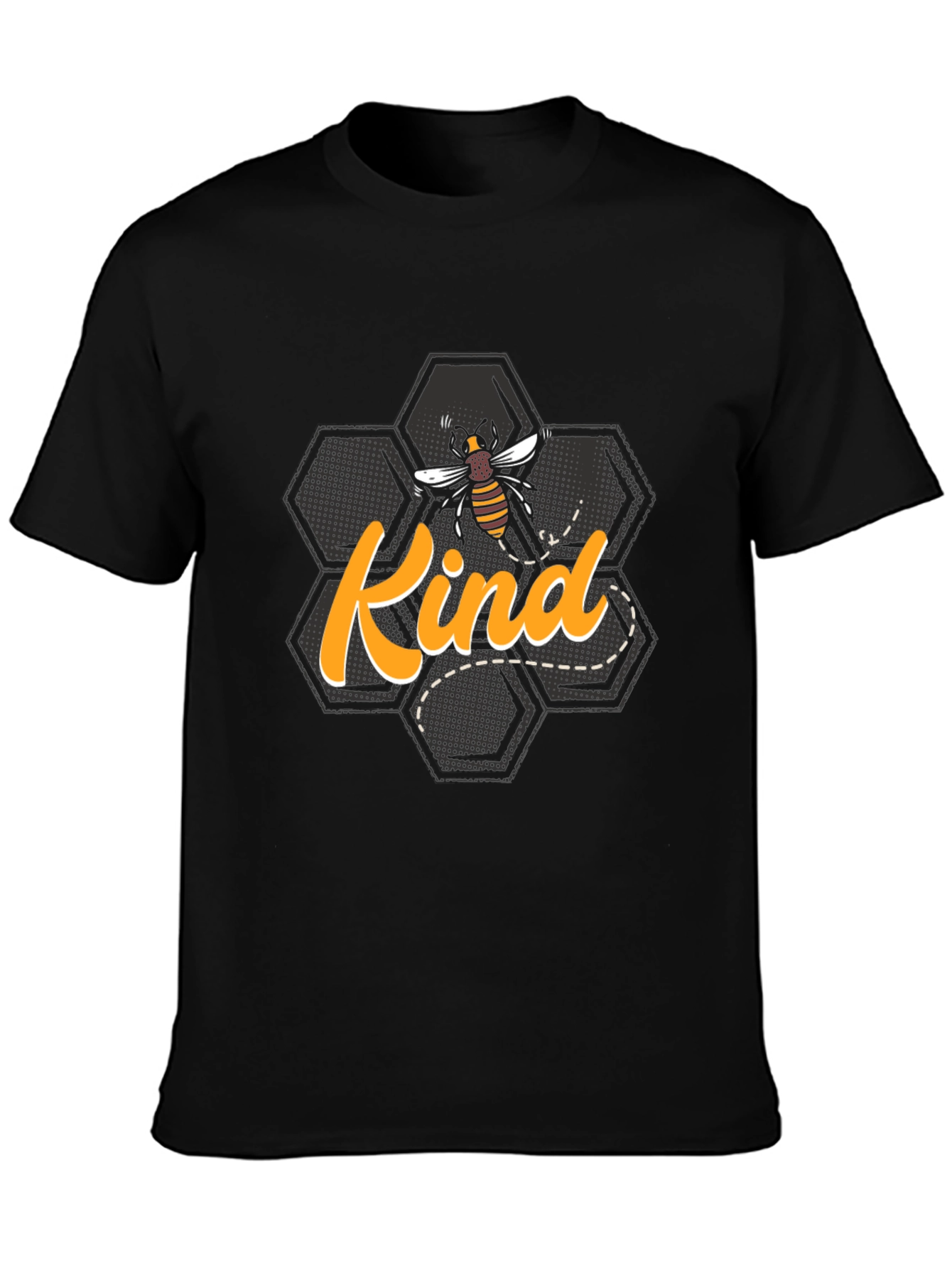 Bee Kind Honeycomb Graphic Tee - Black