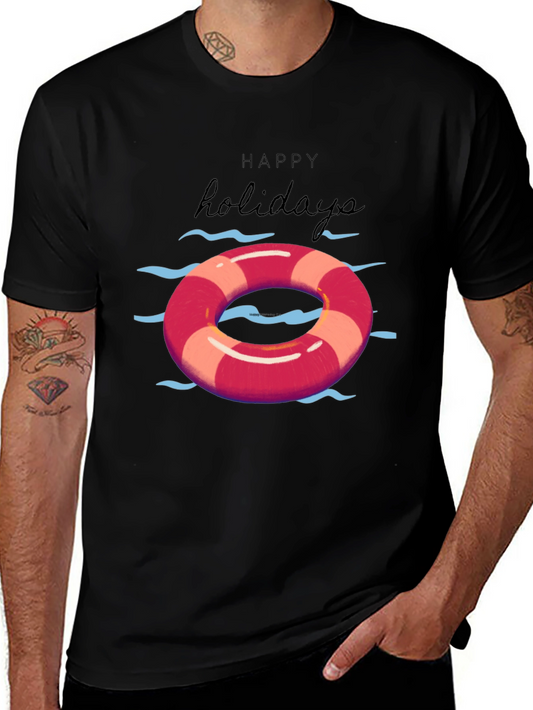 Happy Holidays Life Preserver Graphic Tee