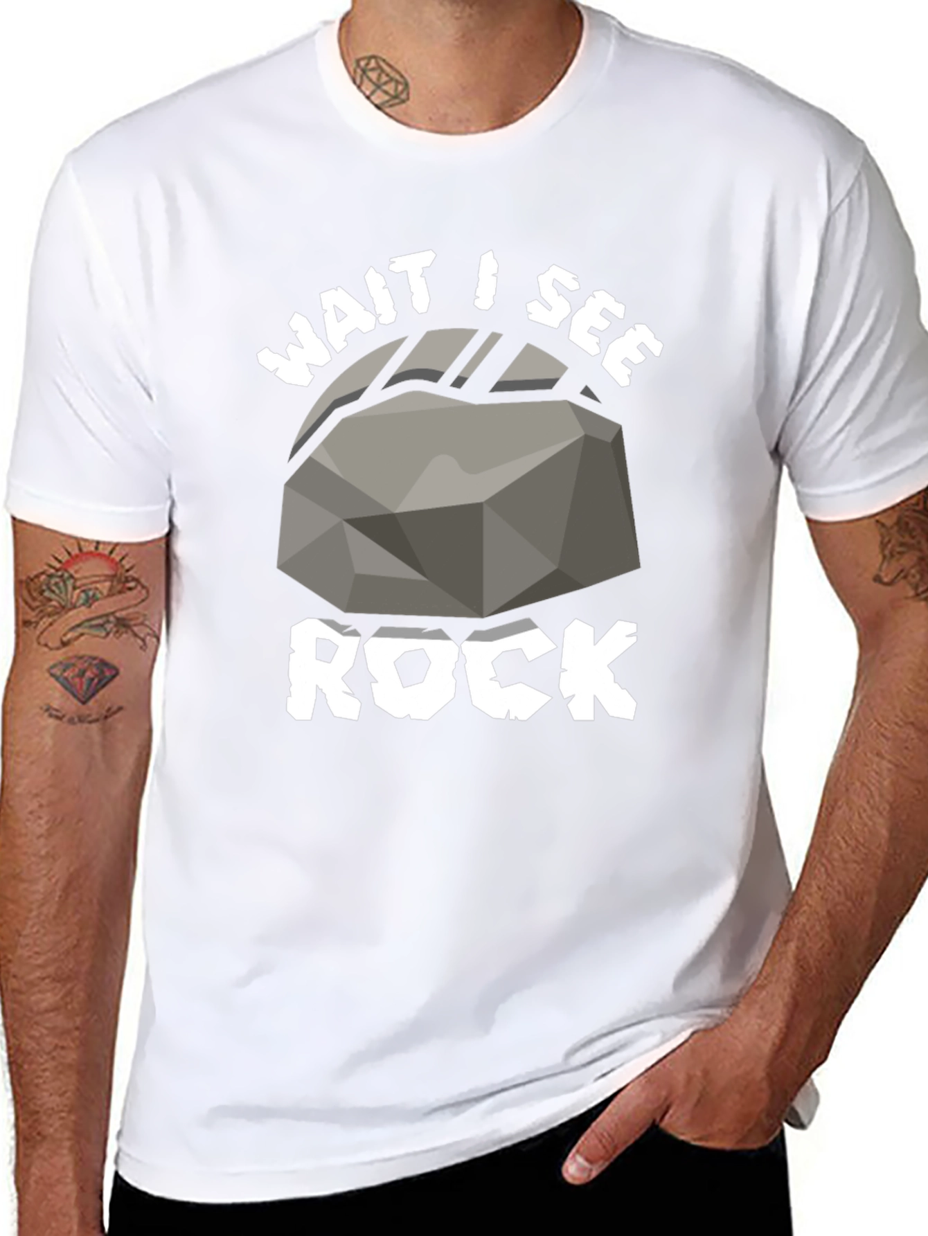 Wait I See Rock Funny Graphic T-Shirt