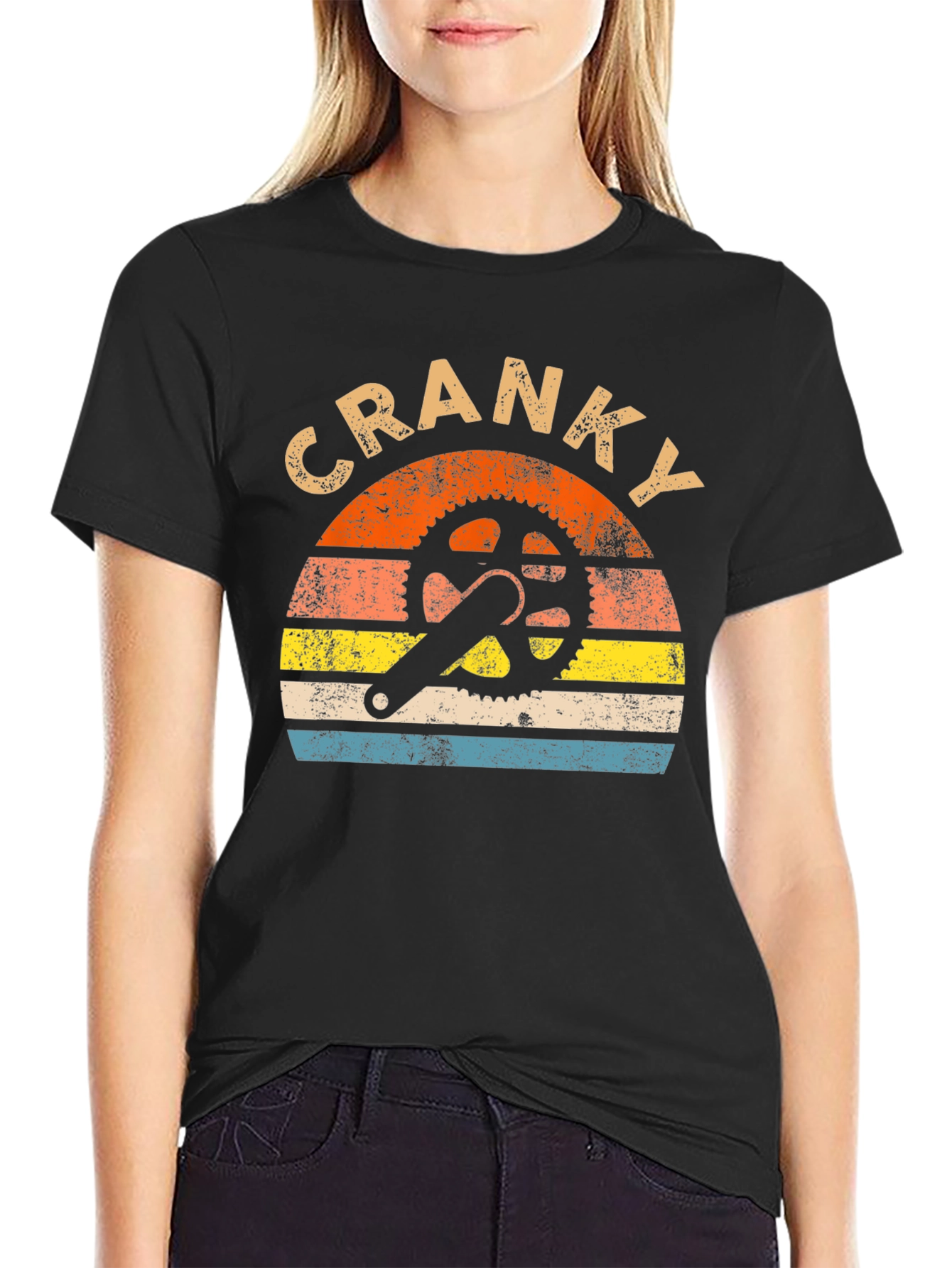 Cranky Cyclist Retro Graphic T-Shirt