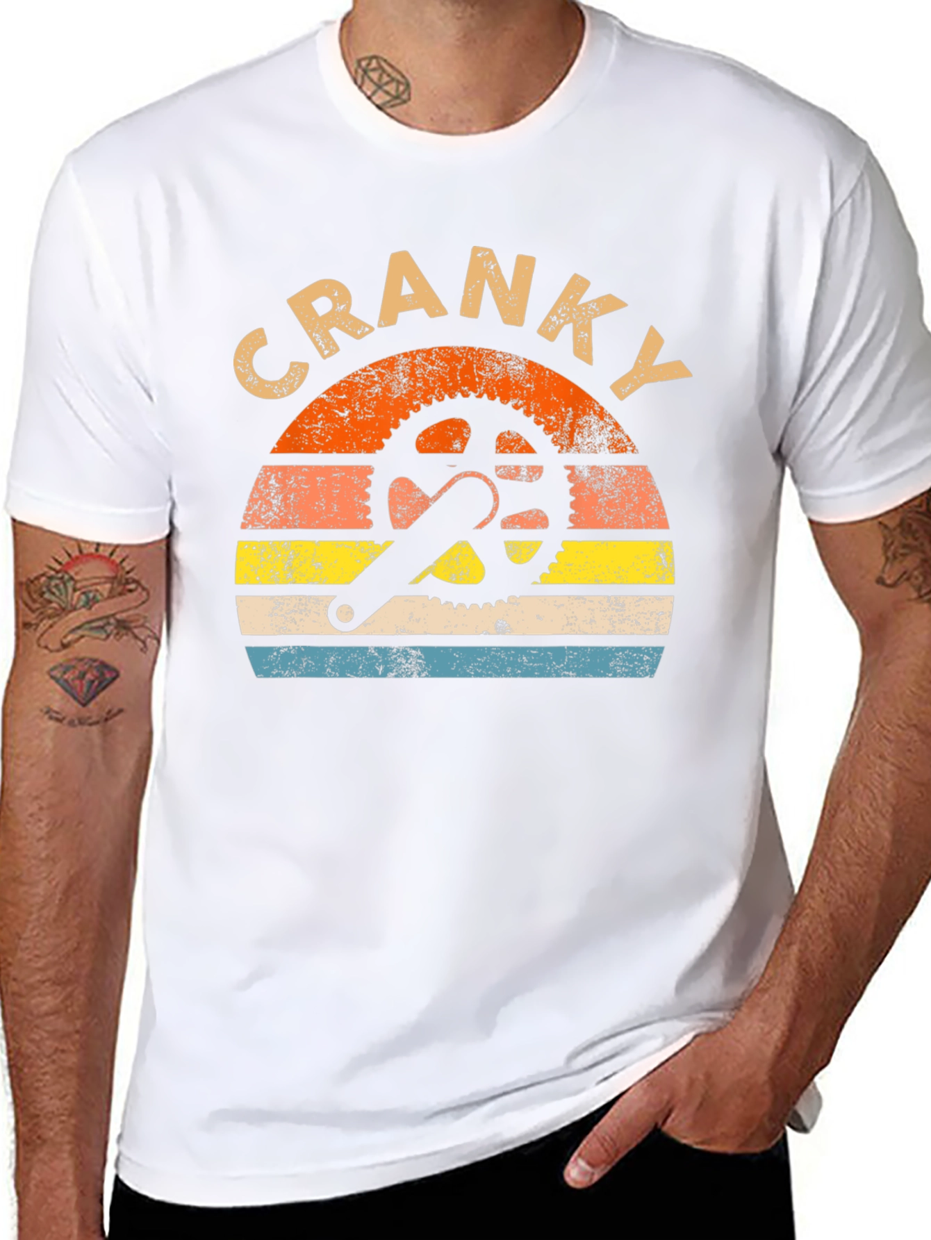 Cranky Cyclist Retro Graphic T-Shirt