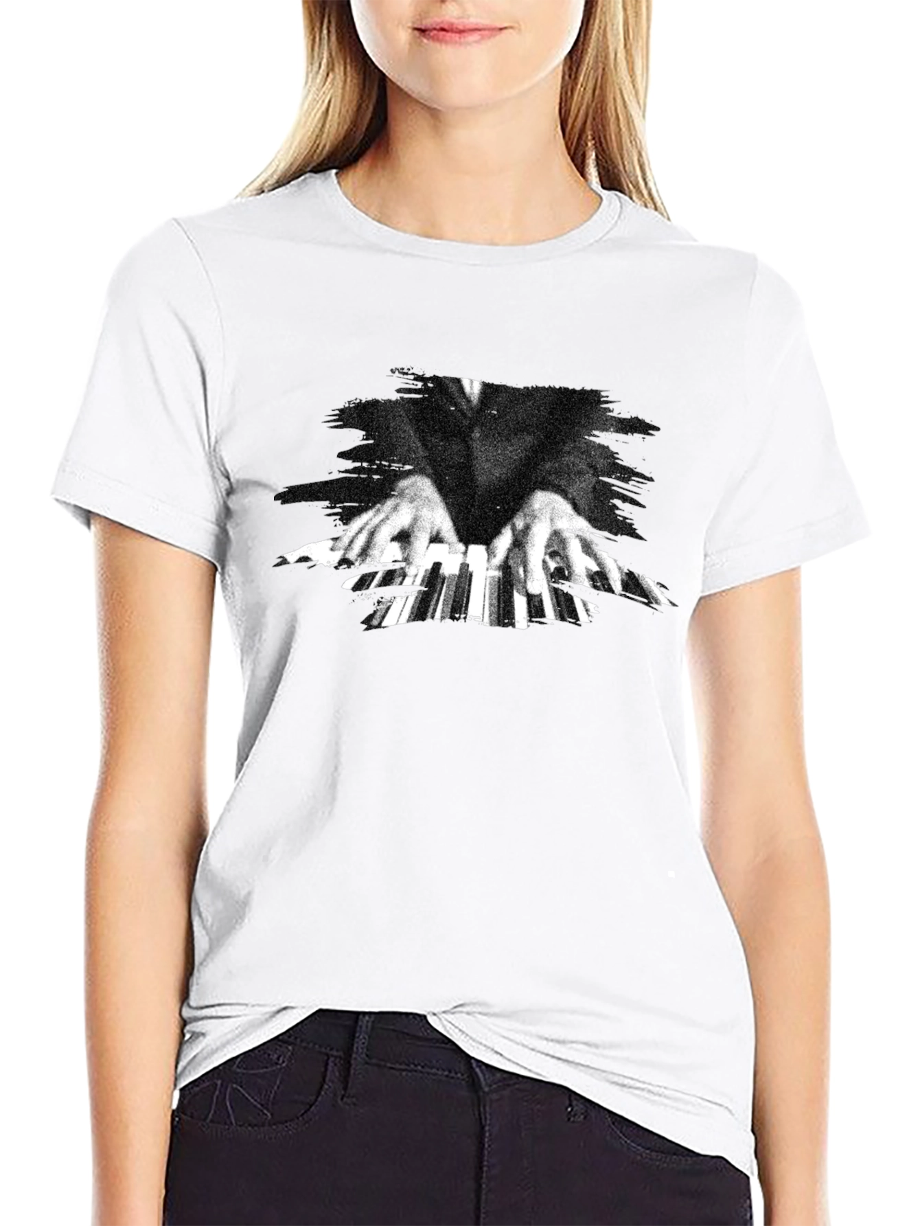 Piano Hands Graphic Tee - Classic Black T-Shirt