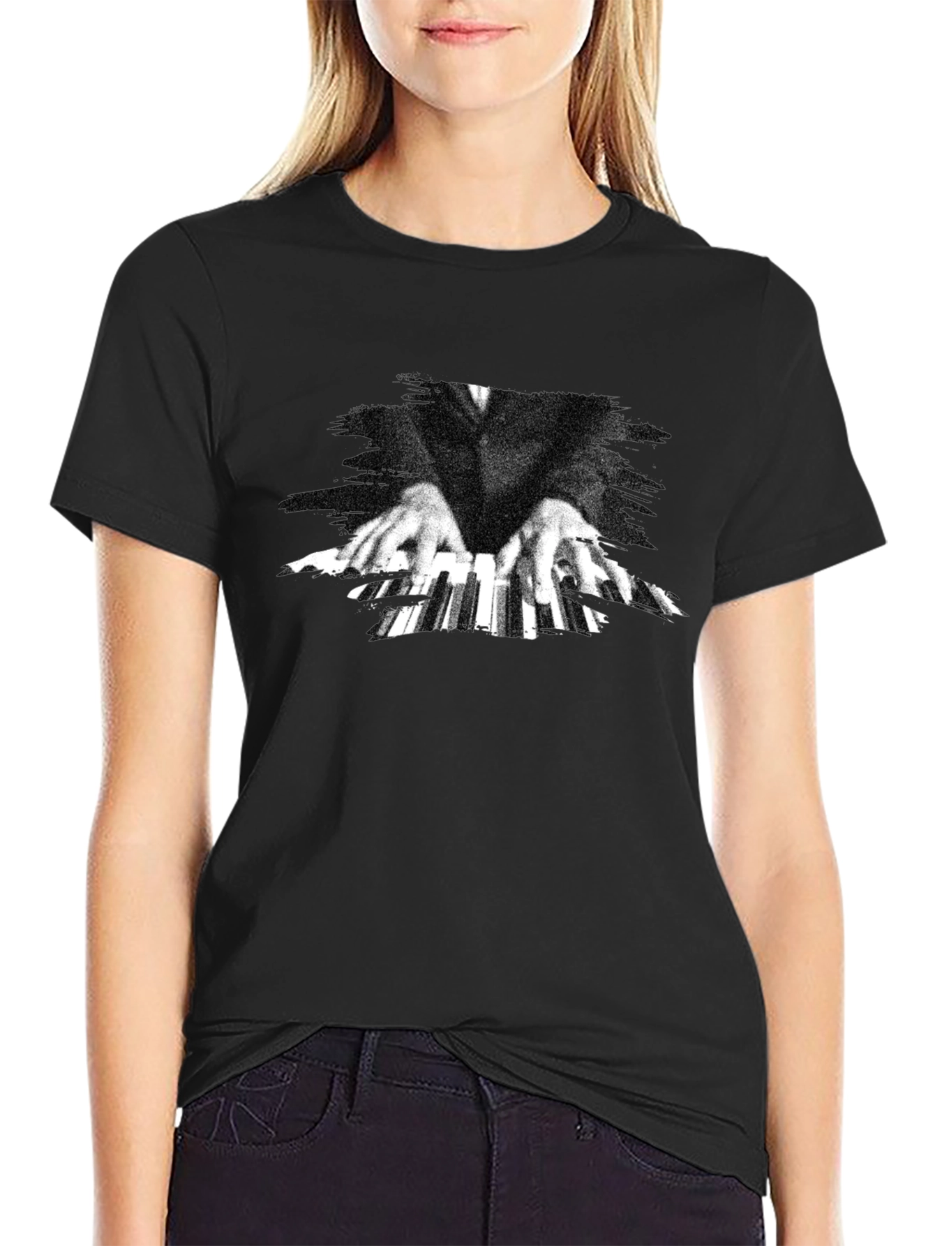 Piano Hands Graphic Tee - Classic Black T-Shirt