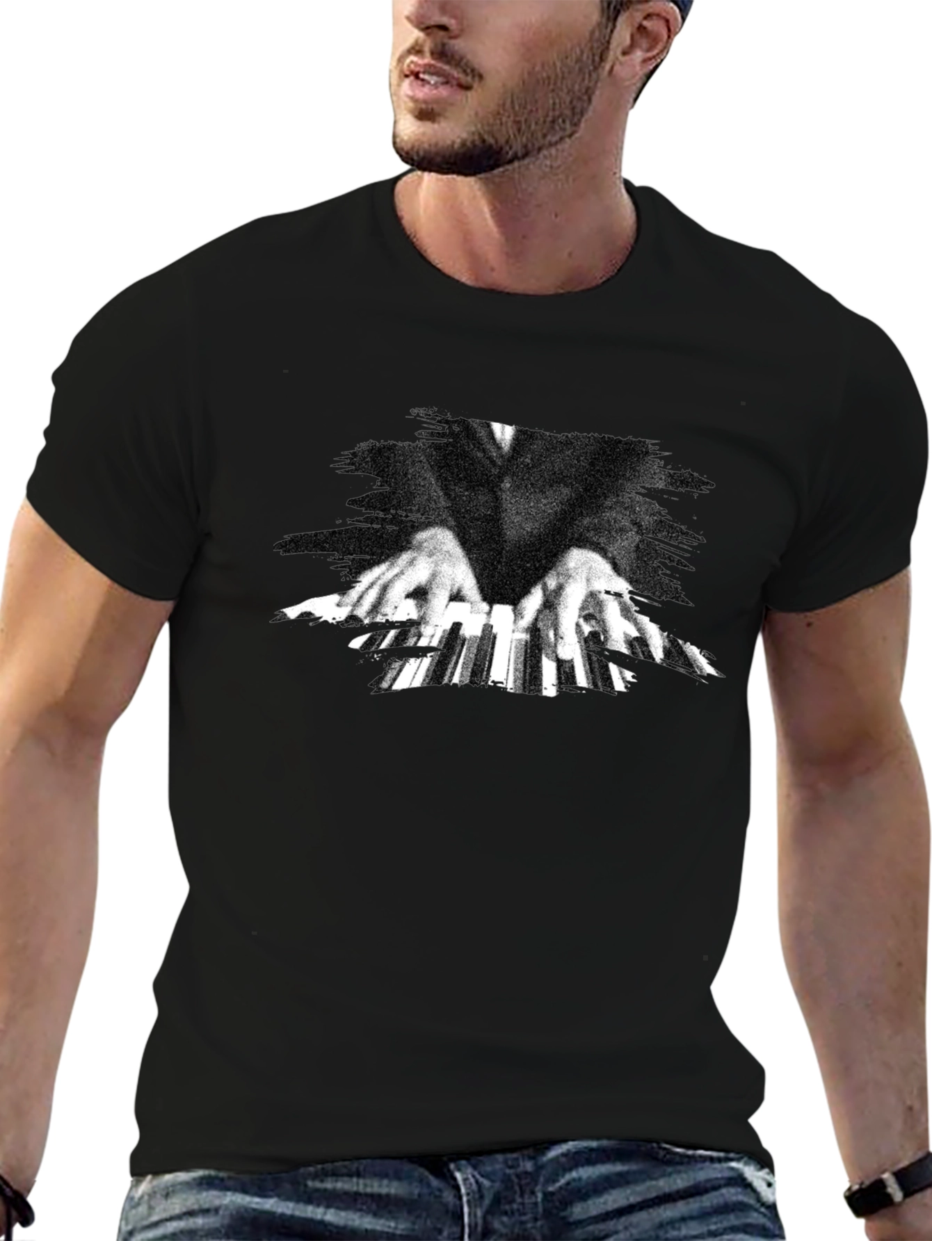 Piano Hands Graphic Tee - Classic Black T-Shirt