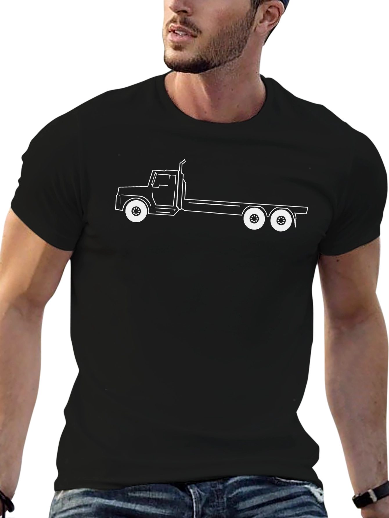 Truck Outline Graphic T-Shirt - Classic Black Tee