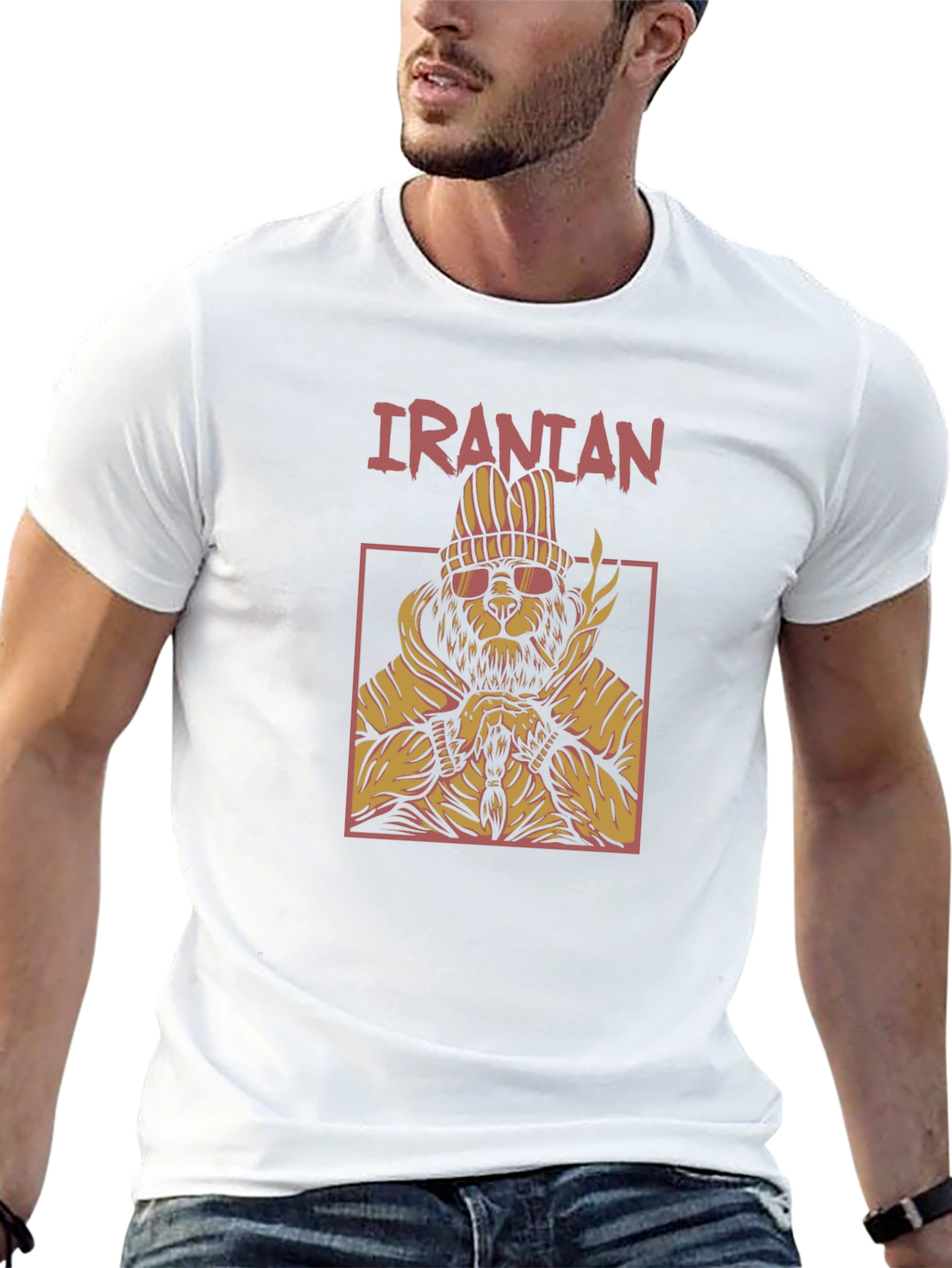 Iranian Lion Graphic Tee - Urban Style Black T-Shirt