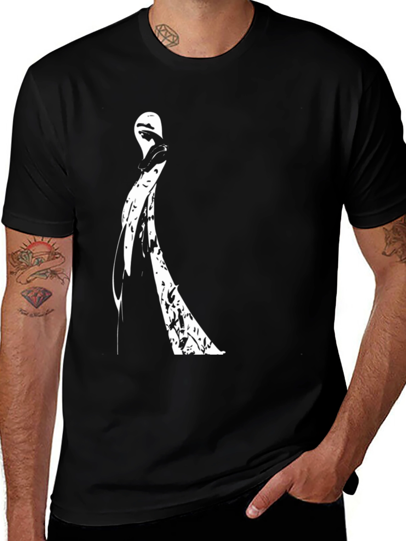 Abstract Figure Black Graphic Tee