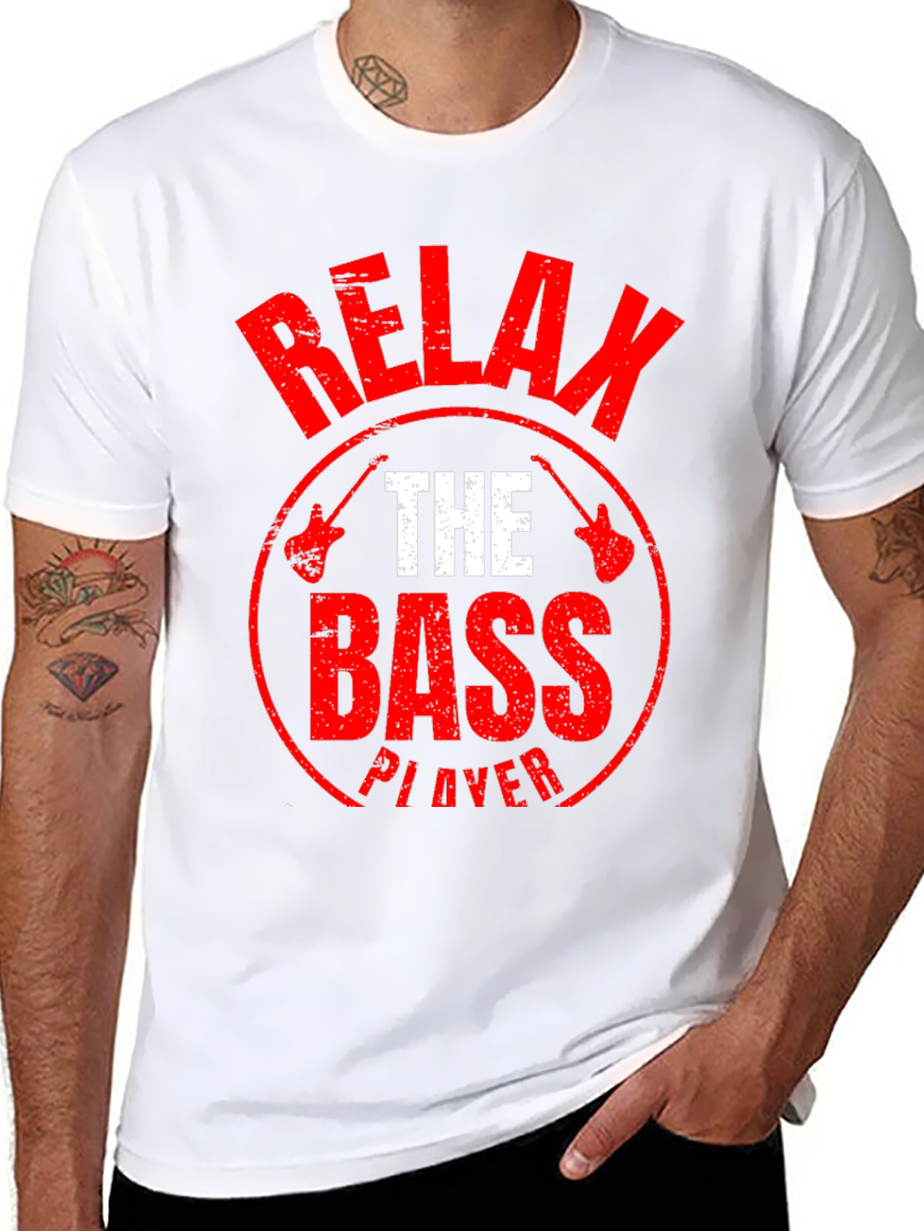 Relax The Bass Player T-Shirt - Black Graphic Tee