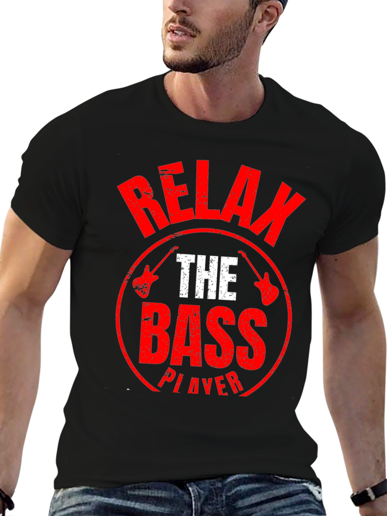 Relax The Bass Player T-Shirt - Black Graphic Tee