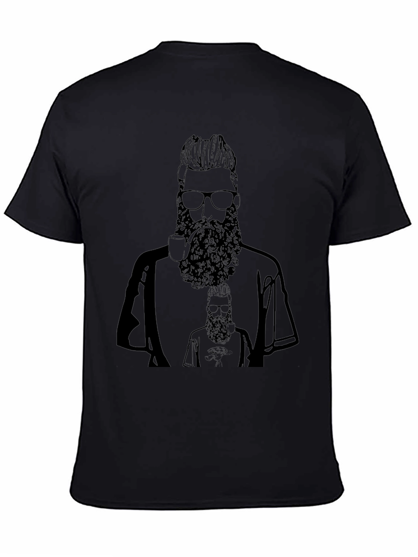 Bearded Man Graphic Tee - Black