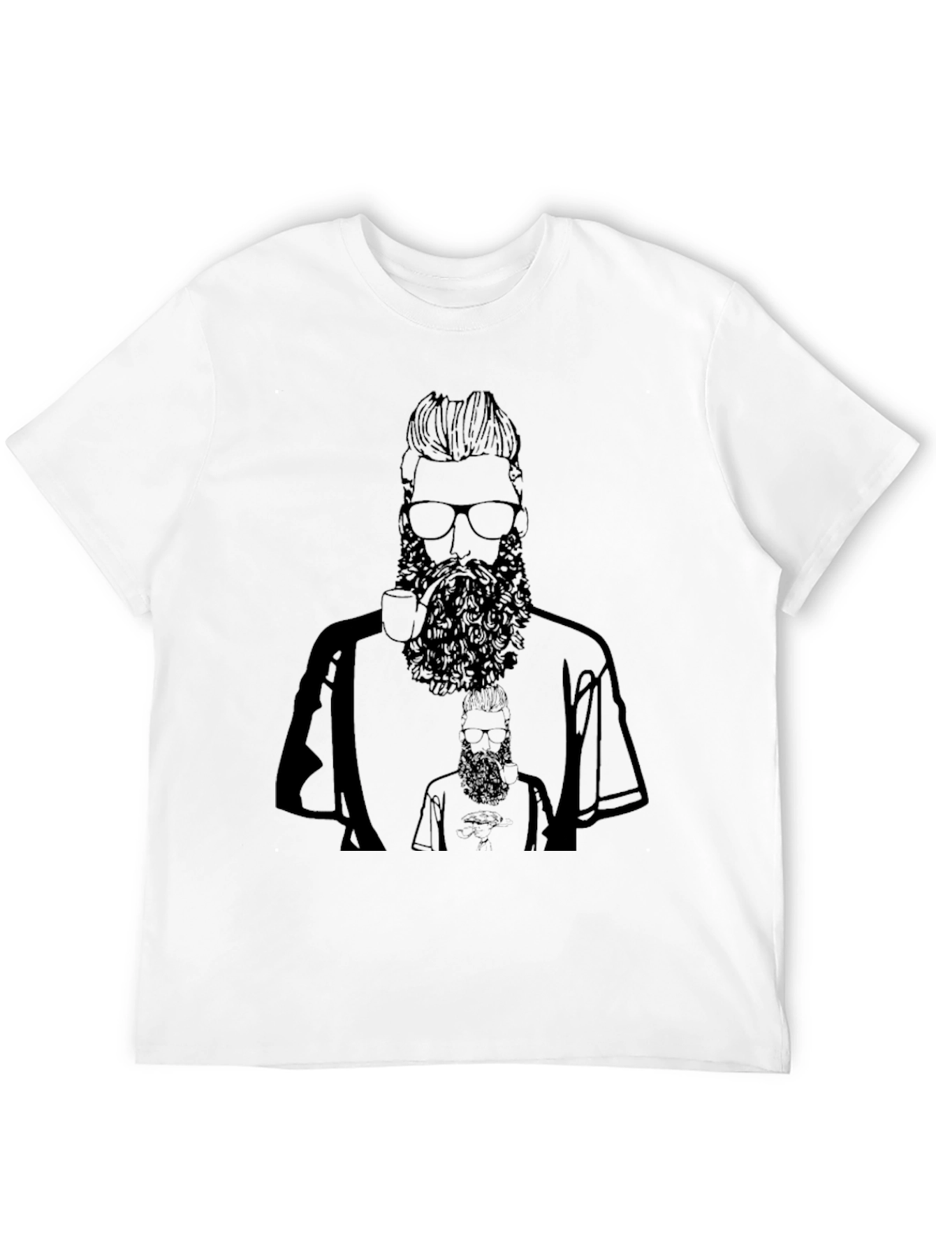 Bearded Man Graphic Tee - Black