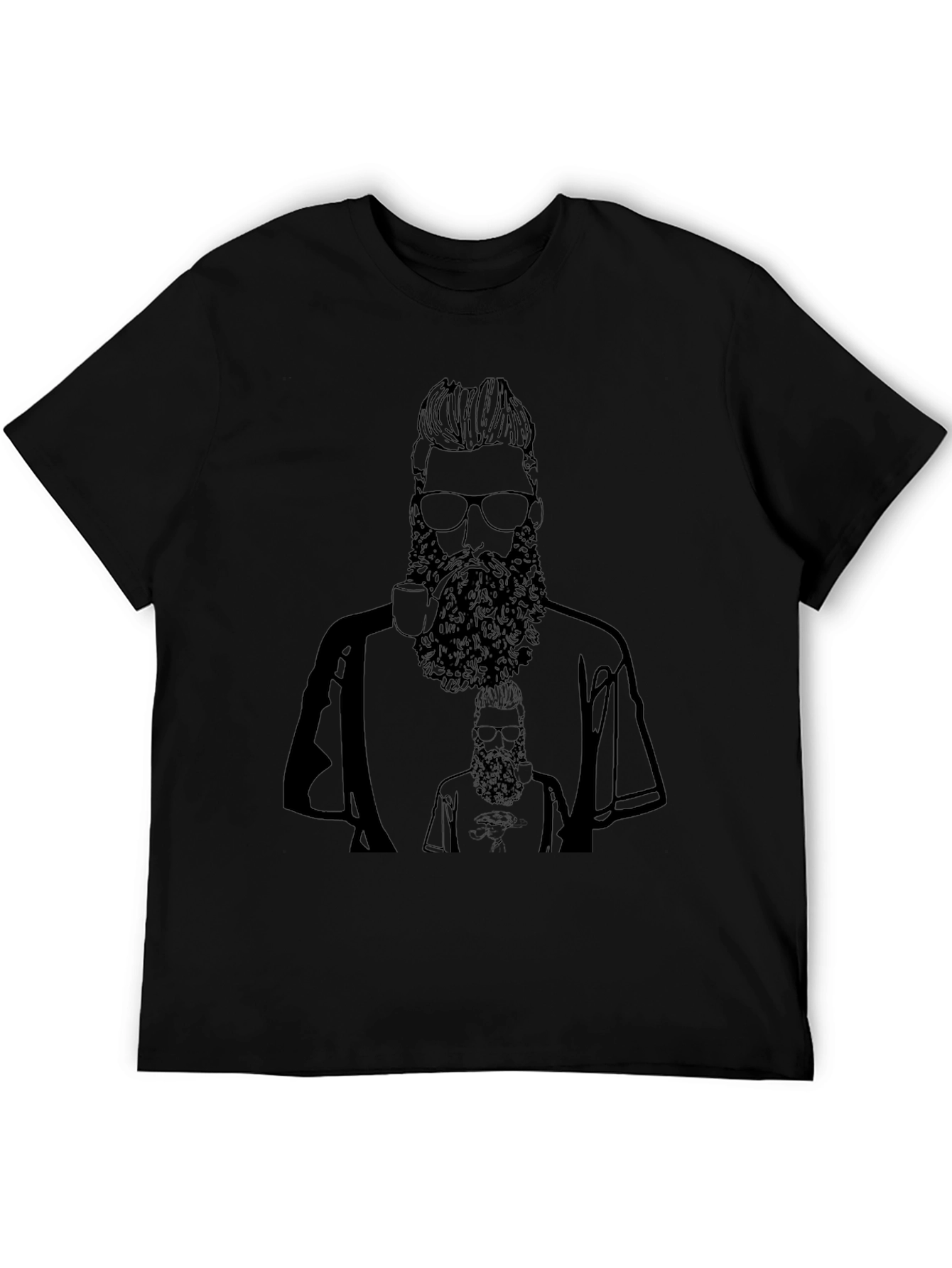 Bearded Man Graphic Tee - Black