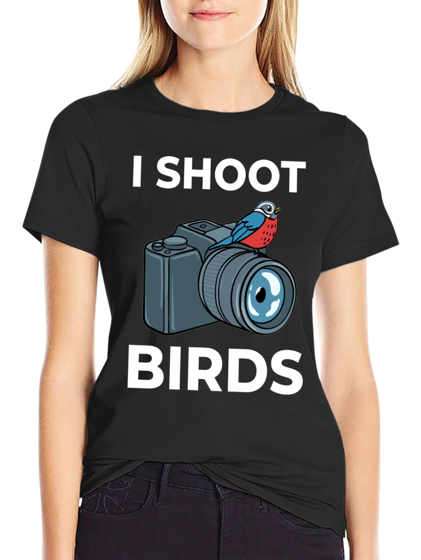 I Shoot Birds T-Shirt: Photographer Humor Tee