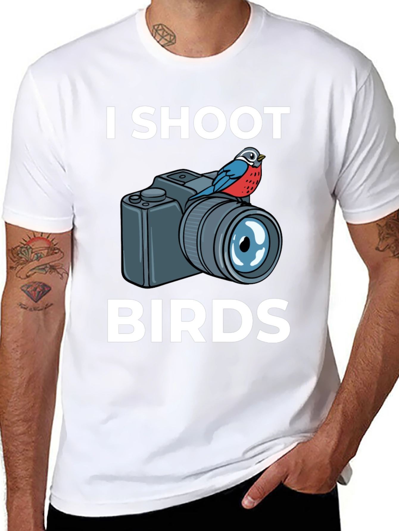 I Shoot Birds T-Shirt: Photographer Humor Tee