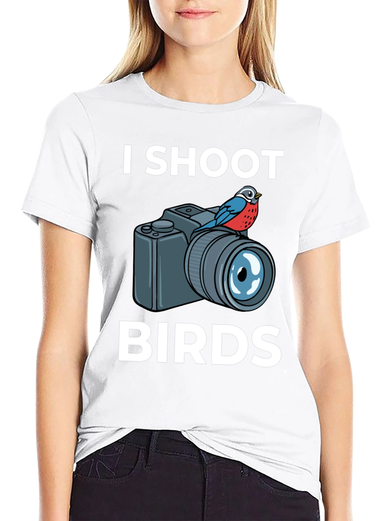I Shoot Birds T-Shirt: Photographer Humor Tee