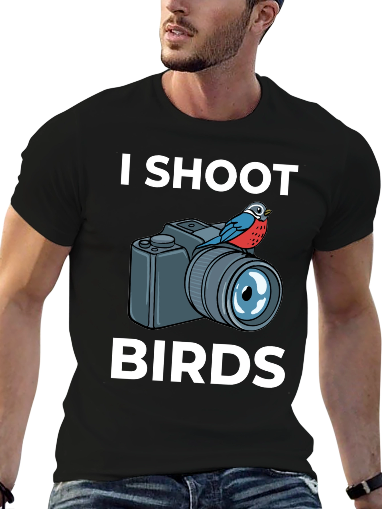 I Shoot Birds T-Shirt: Photographer Humor Tee
