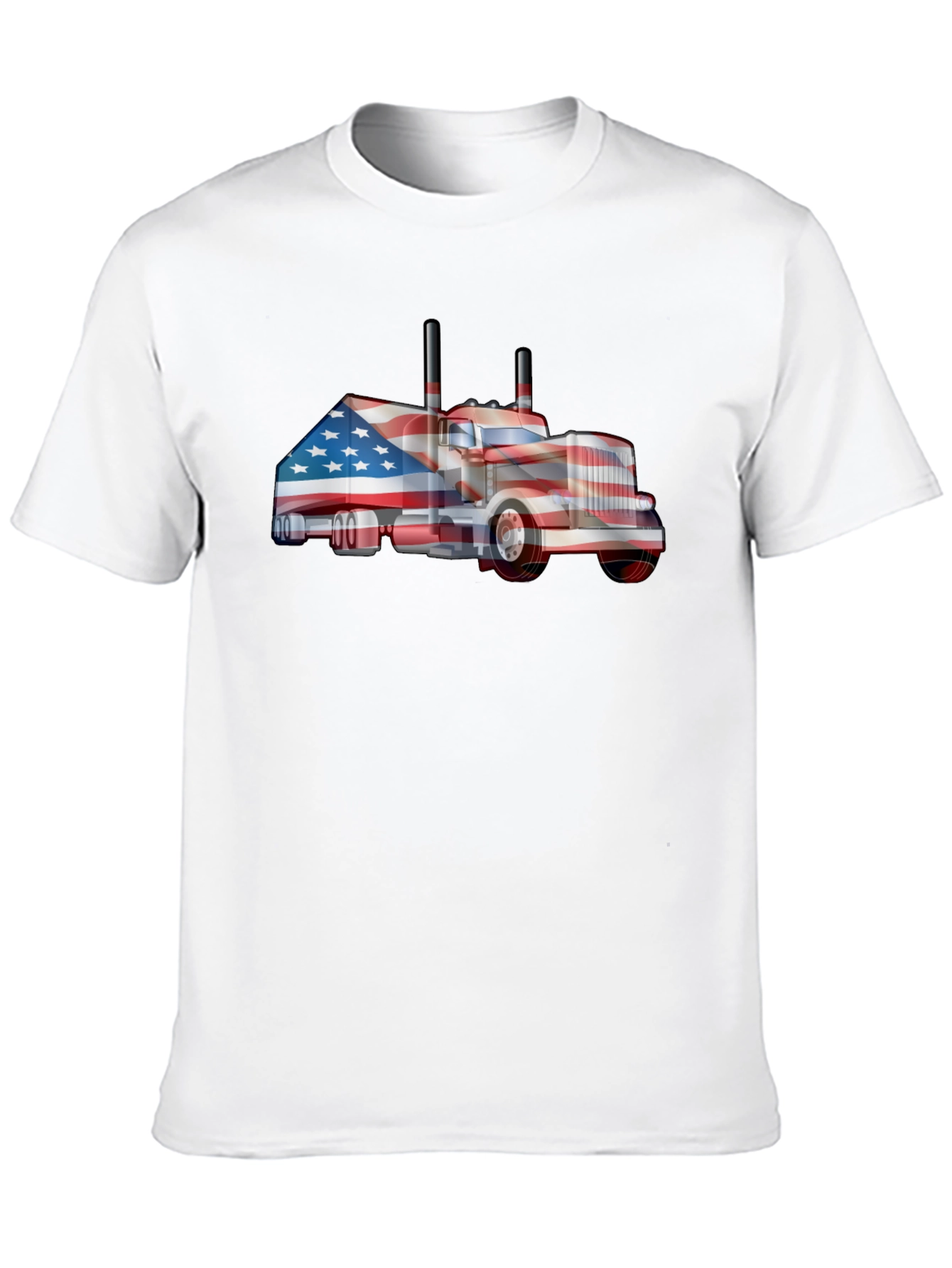 American Flag Truck Graphic T-Shirt