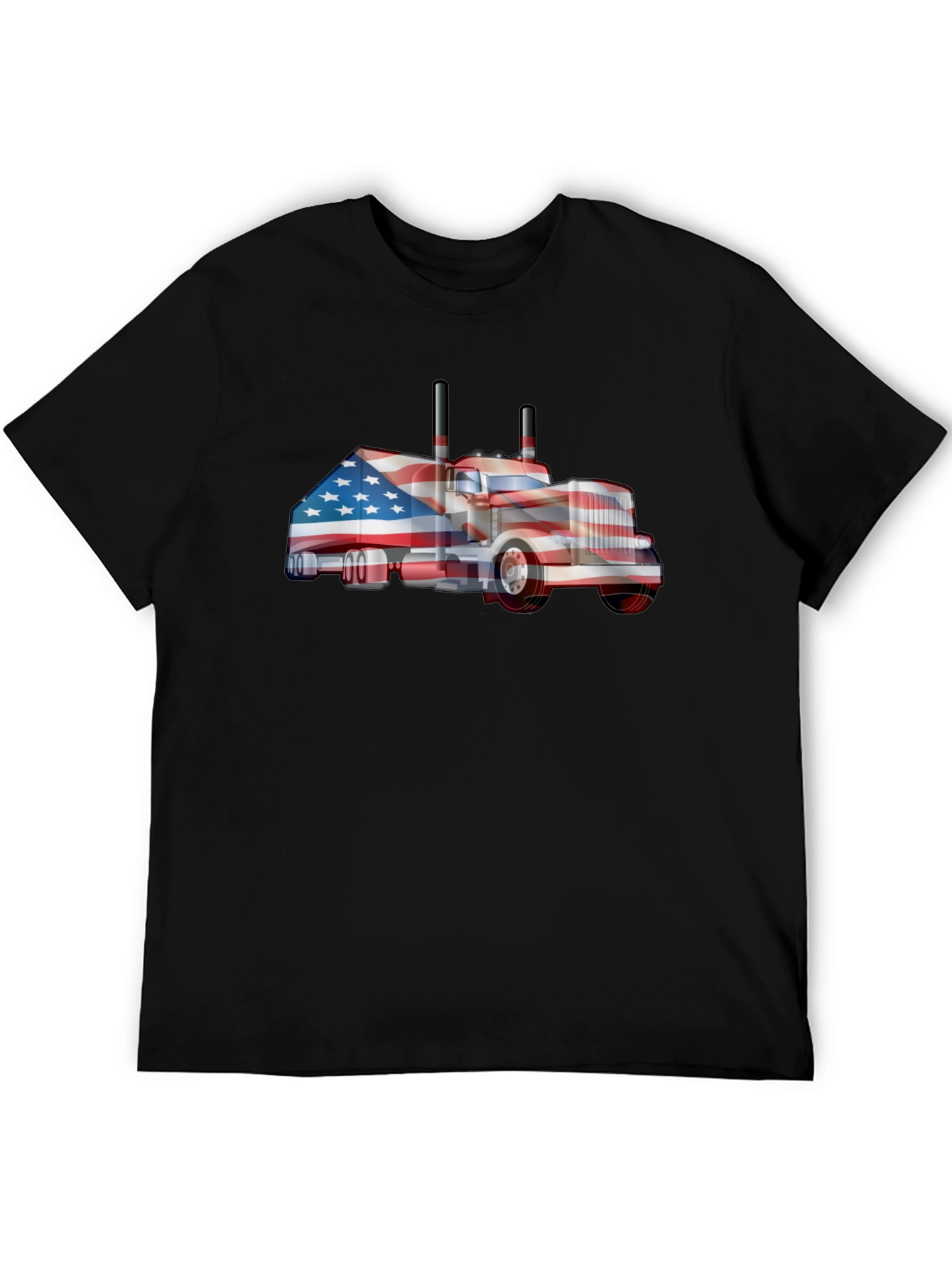 American Flag Truck Graphic T-Shirt