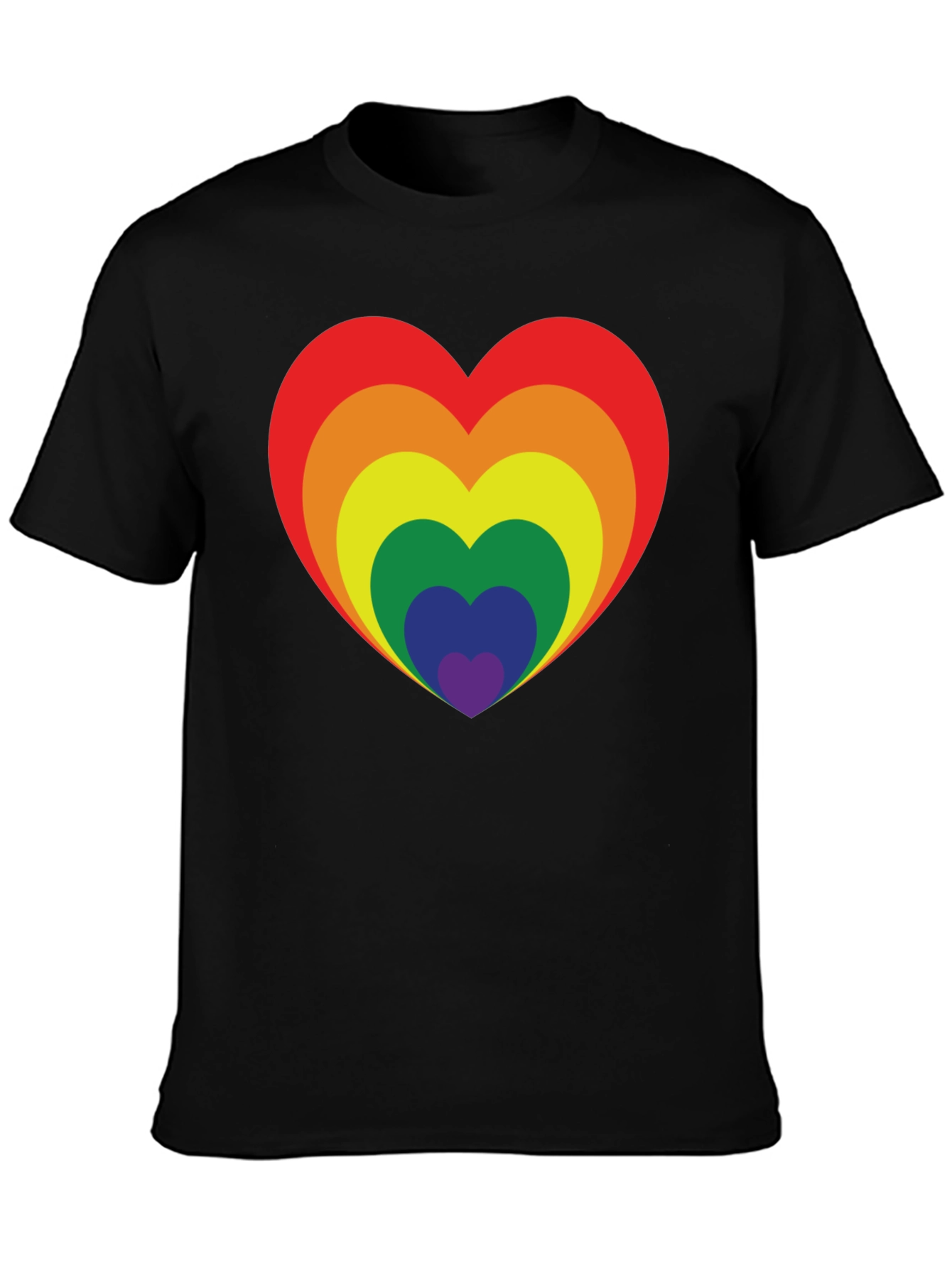 Rainbow Heart Graphic Tee - Pride Love Shirt
