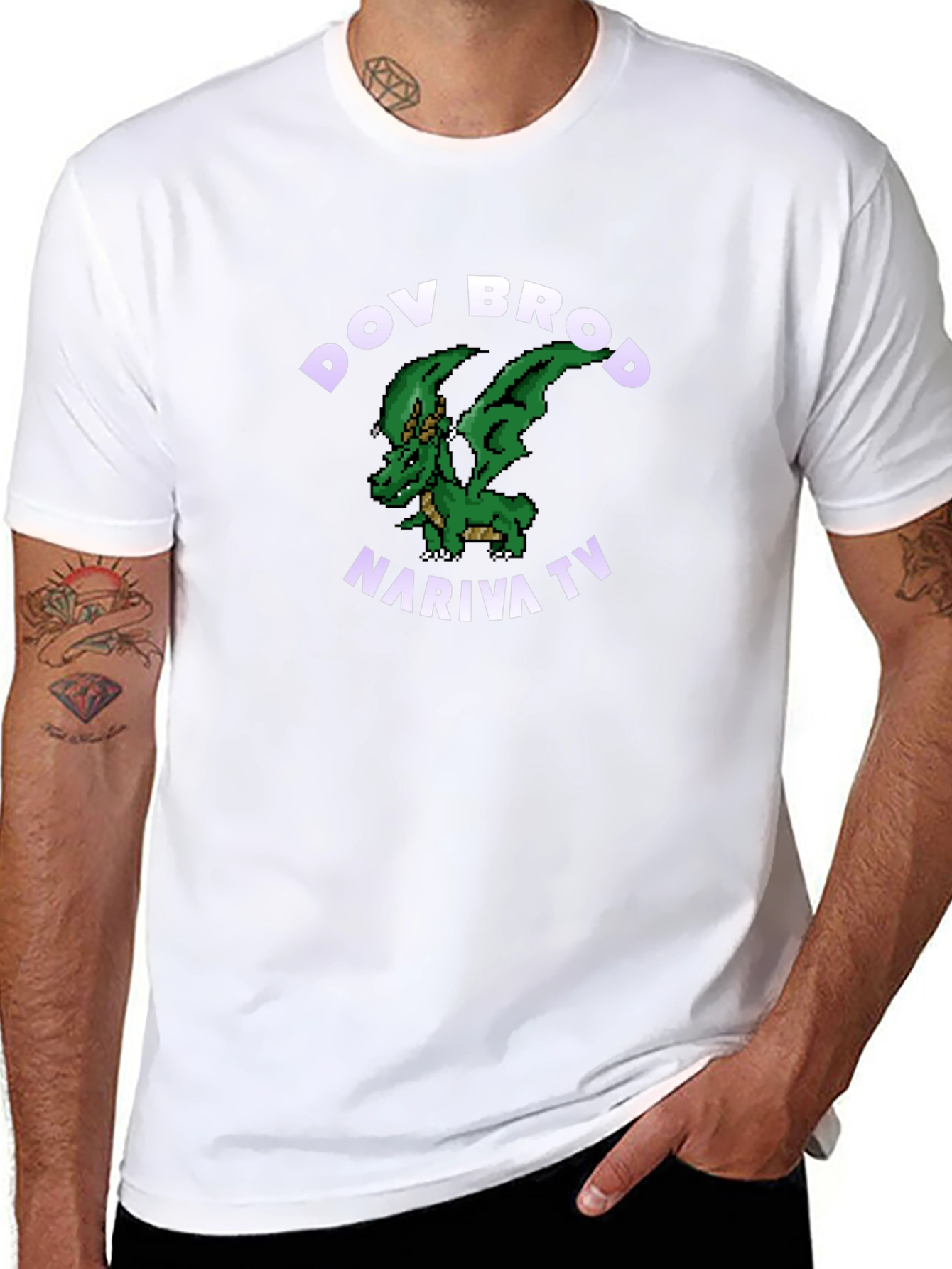 Dov Brod Nariva TV Dragon Graphic Black T-Shirt