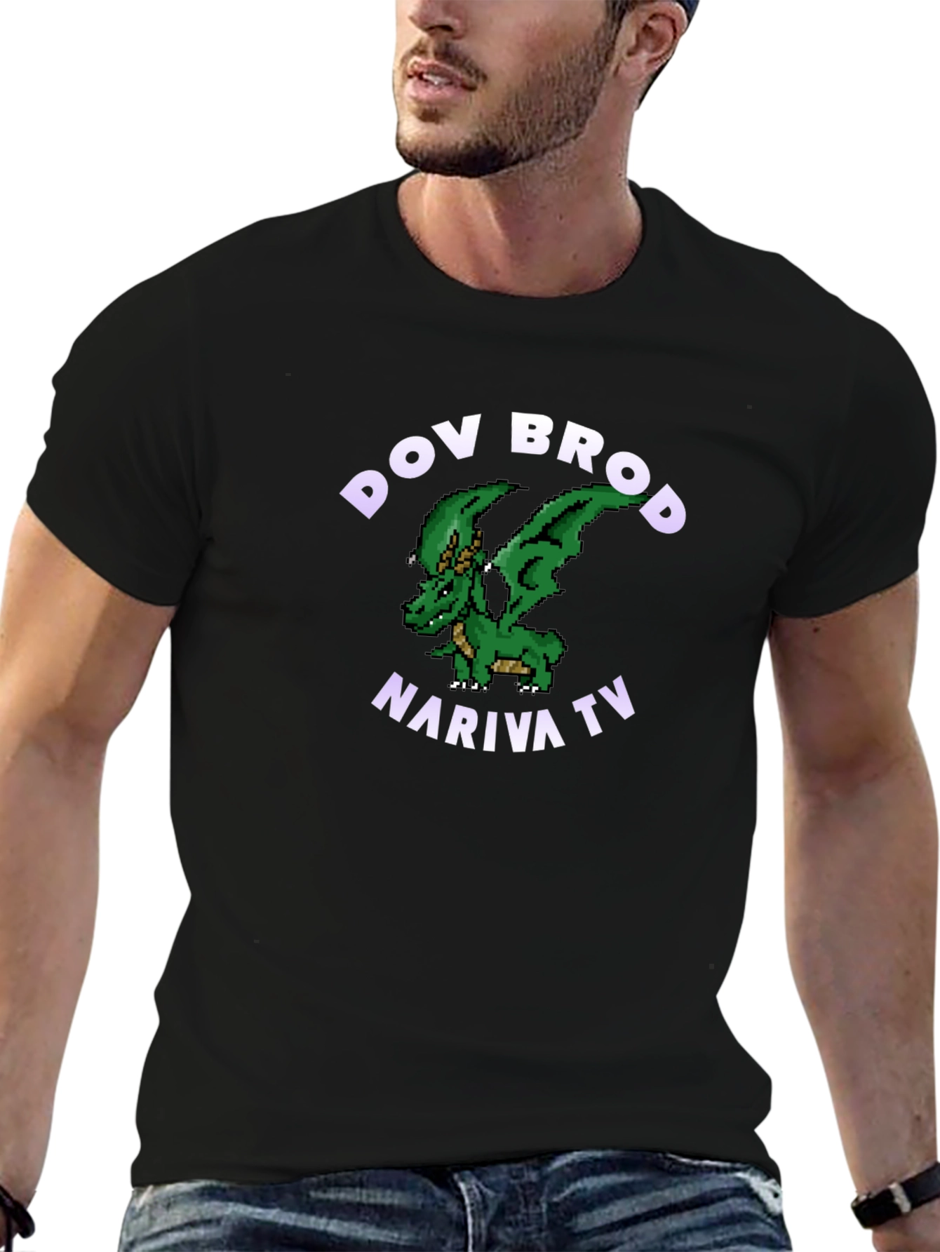 Dov Brod Nariva TV Dragon Graphic Black T-Shirt