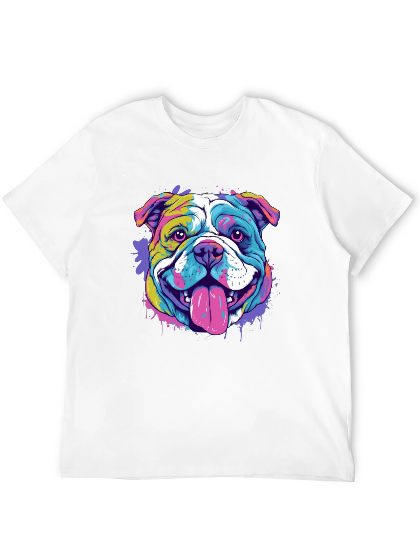Vibrant Bulldog Graphic Tee - Mens Black T-Shirt