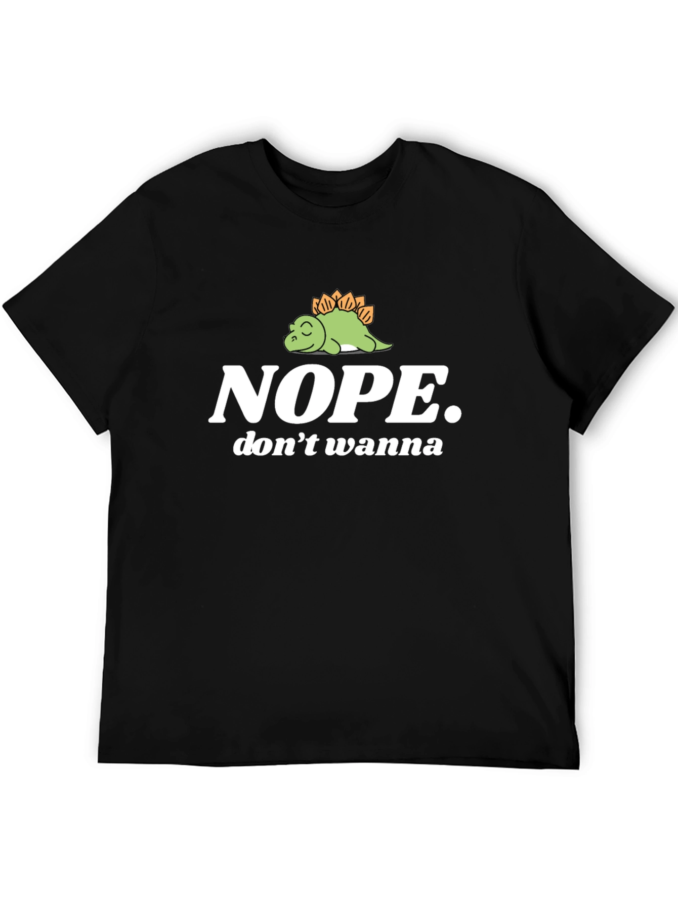 Nope Dinosaur T-Shirt - Funny Lazy Stegosaurus Tee