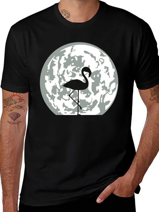 Flamingo Moon Graphic Tee - Mens Black T-Shirt