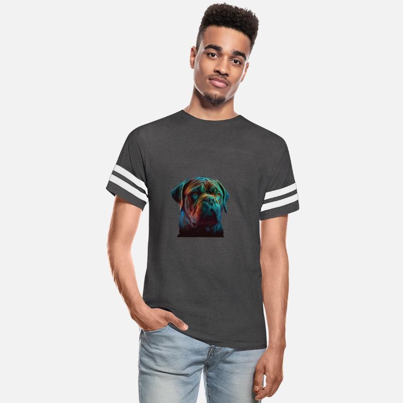 AI-Generated Dogue de Bordeaux Neon Art Tee
