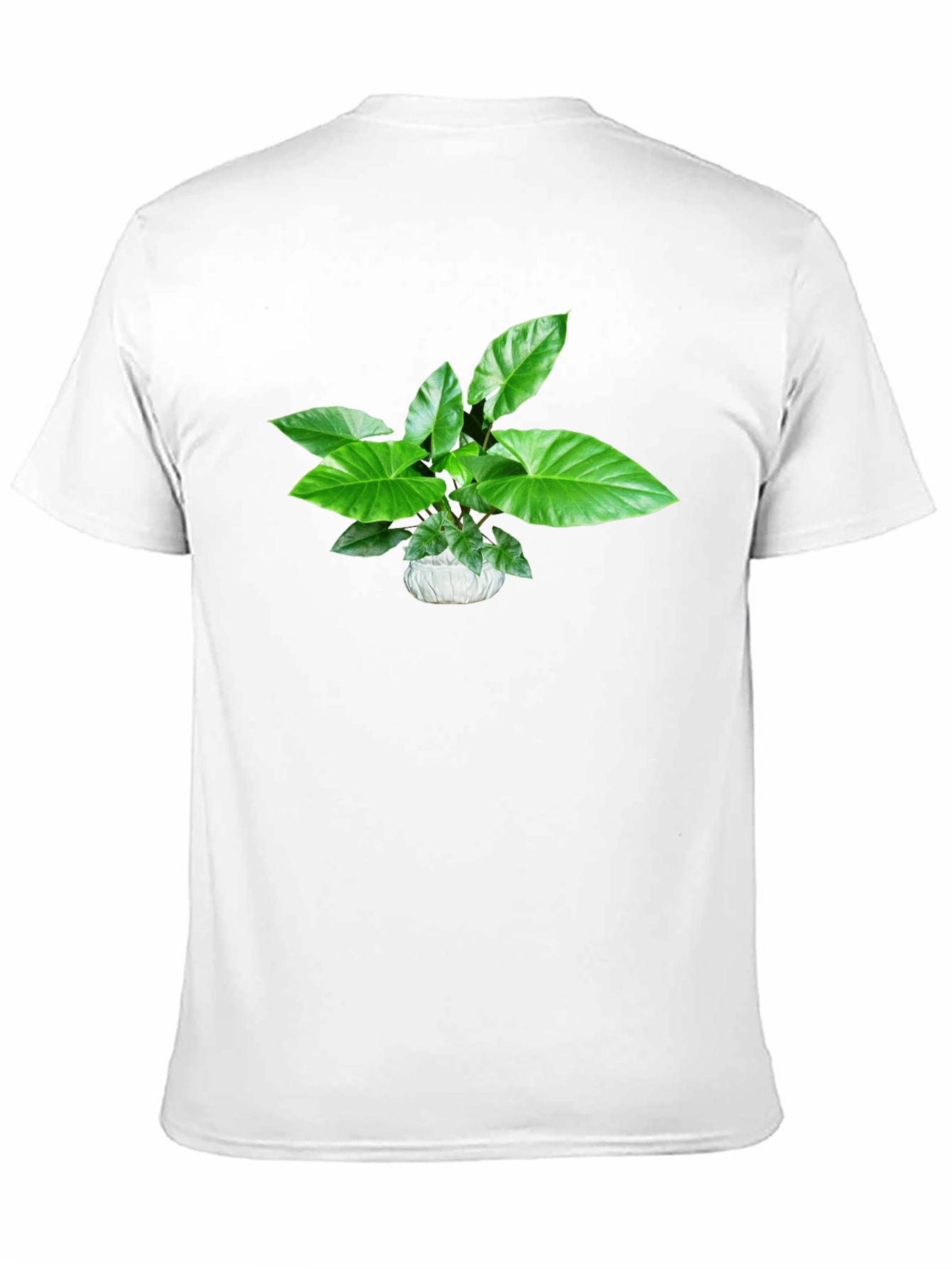 Green Plant Graphic Black T-Shirt