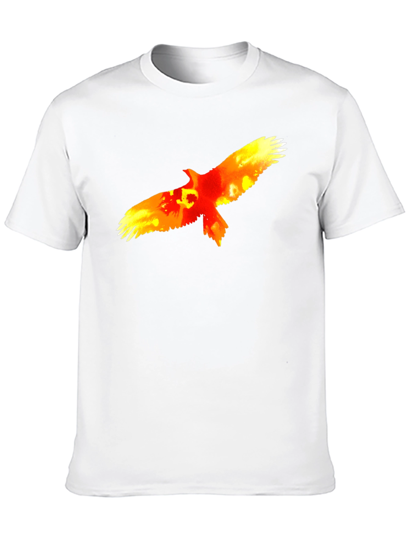 Fiery Eagle Graphic Tee - Bold Black Cotton T-Shirt
