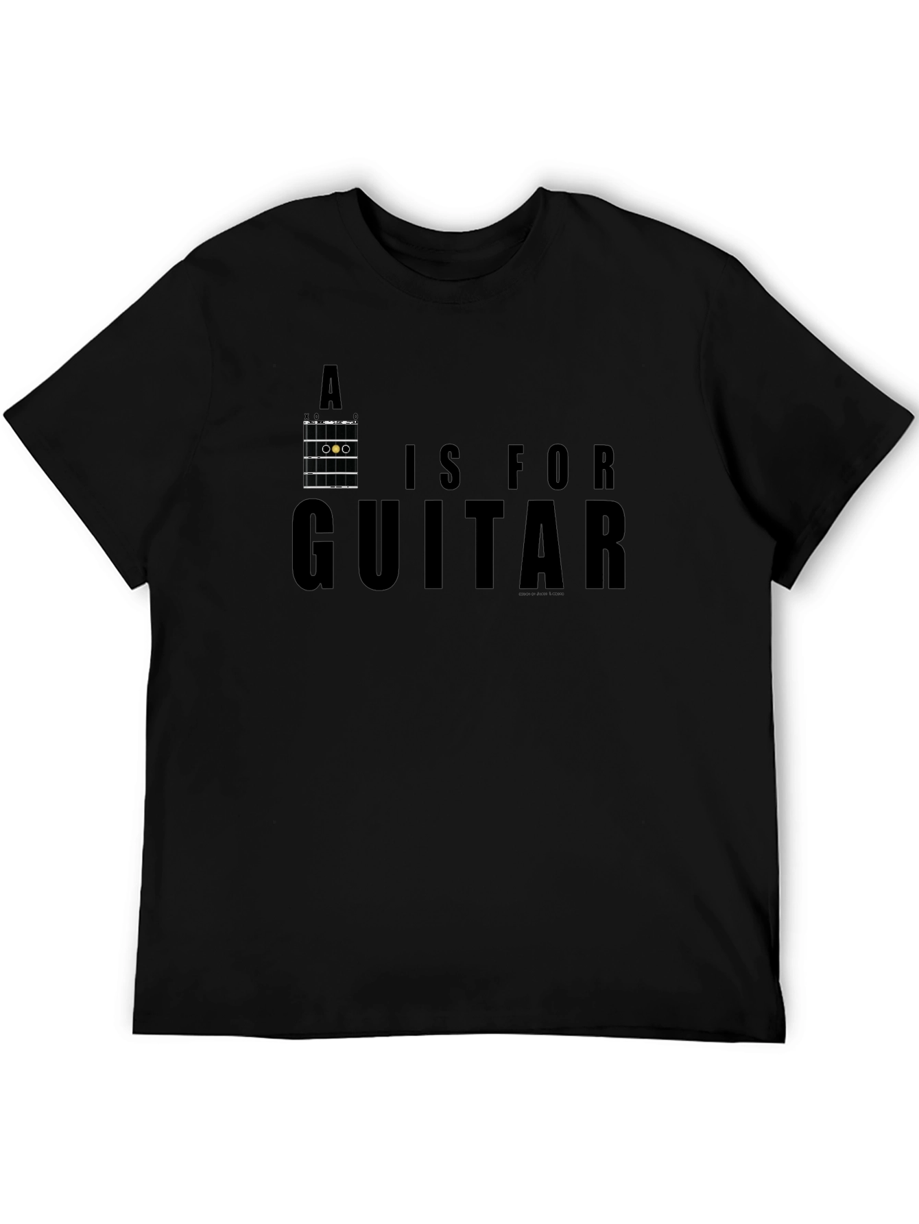 A is for Guitar Mens Black T-Shirt