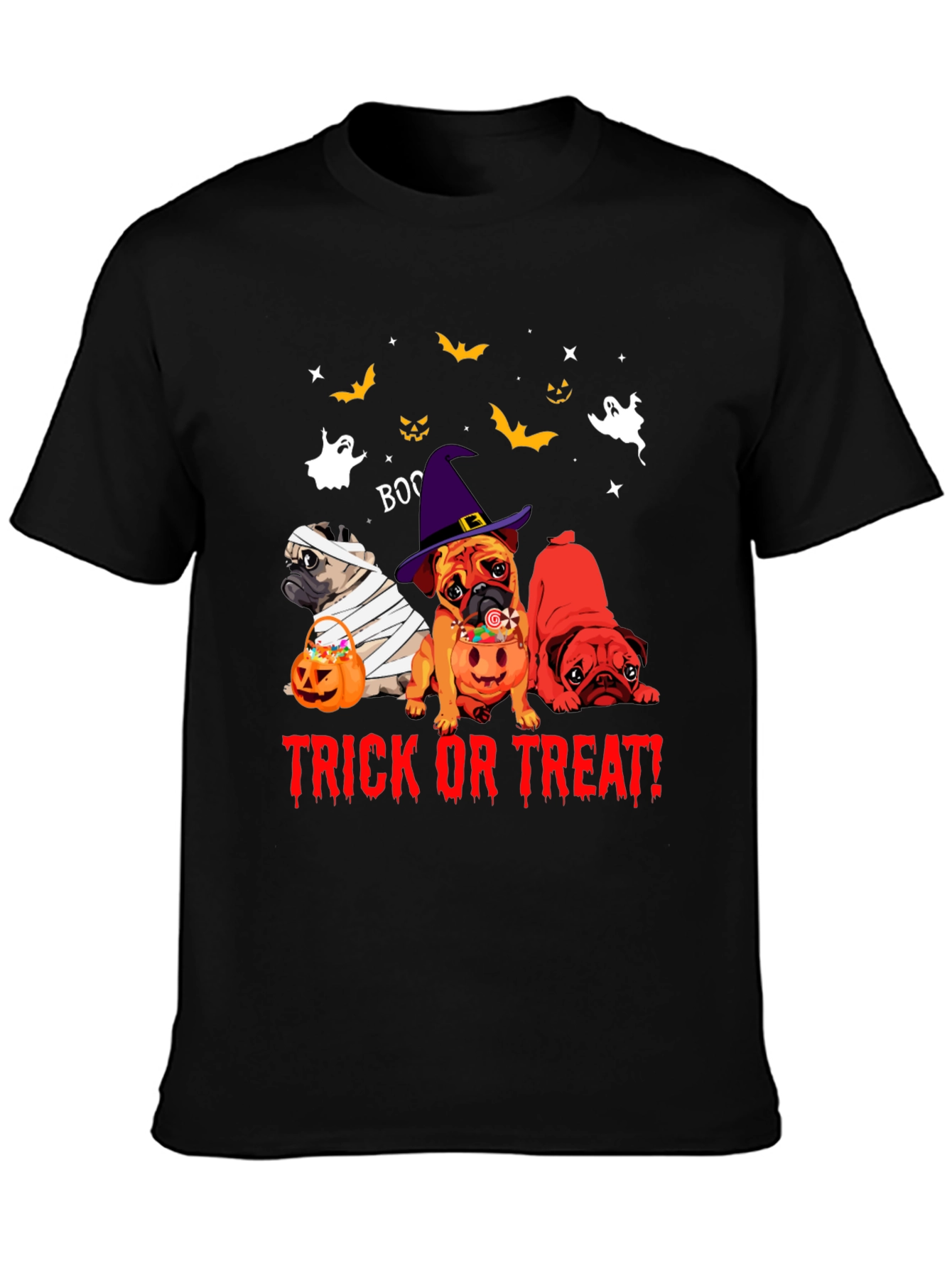 Halloween Pug Trick Or Treat T-Shirt