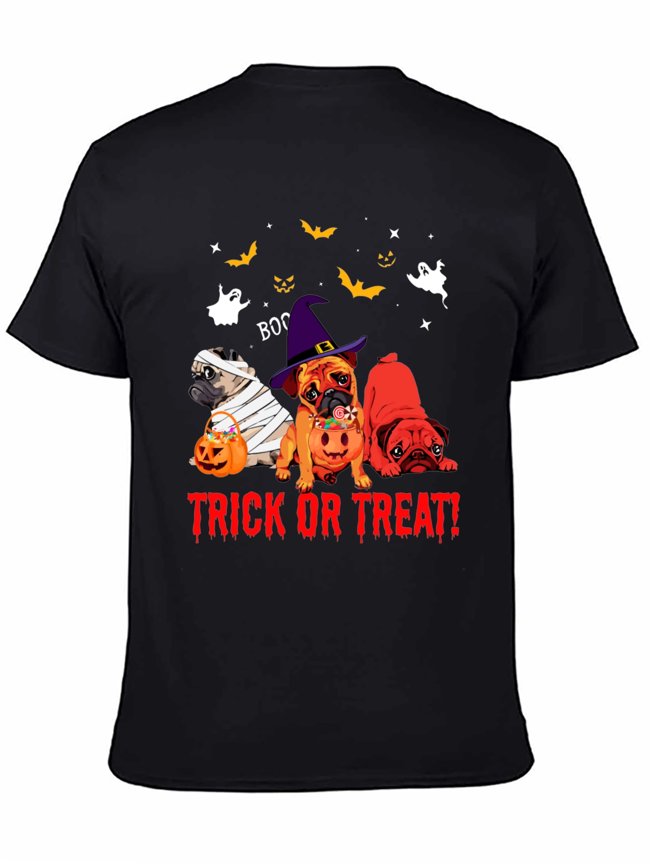 Halloween Pug Trick Or Treat T-Shirt