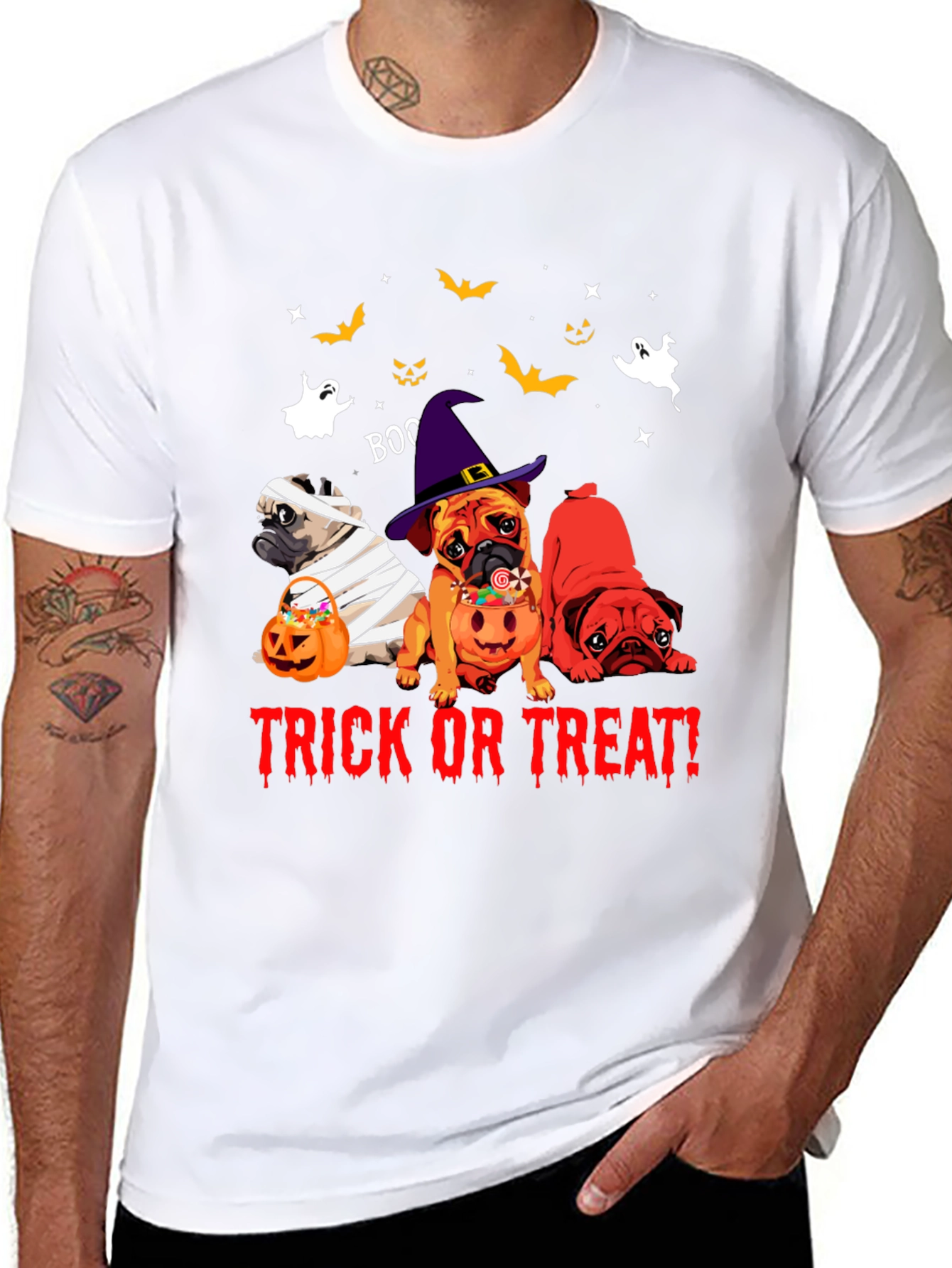Halloween Pug Trick Or Treat T-Shirt