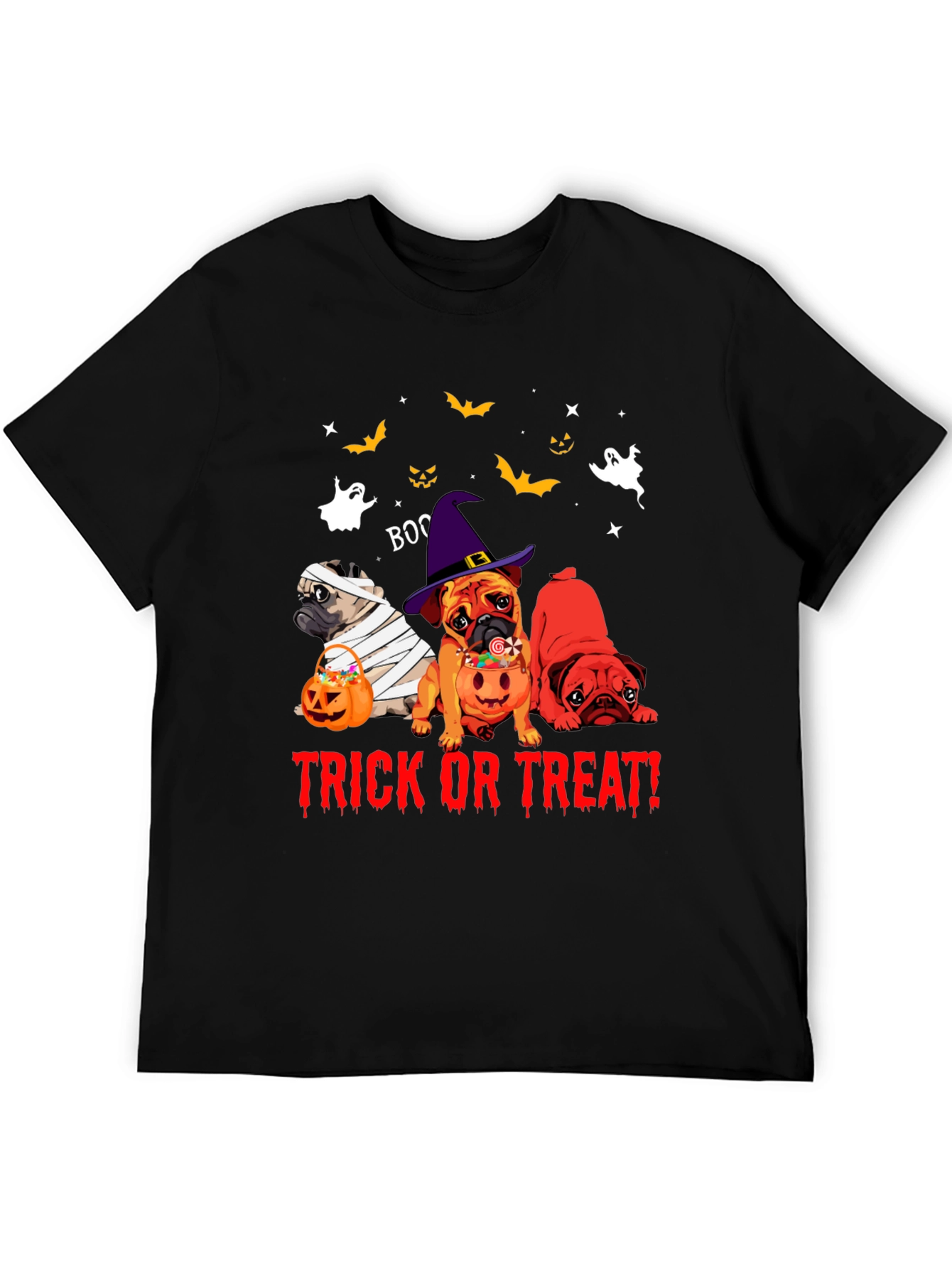 Halloween Pug Trick Or Treat T-Shirt