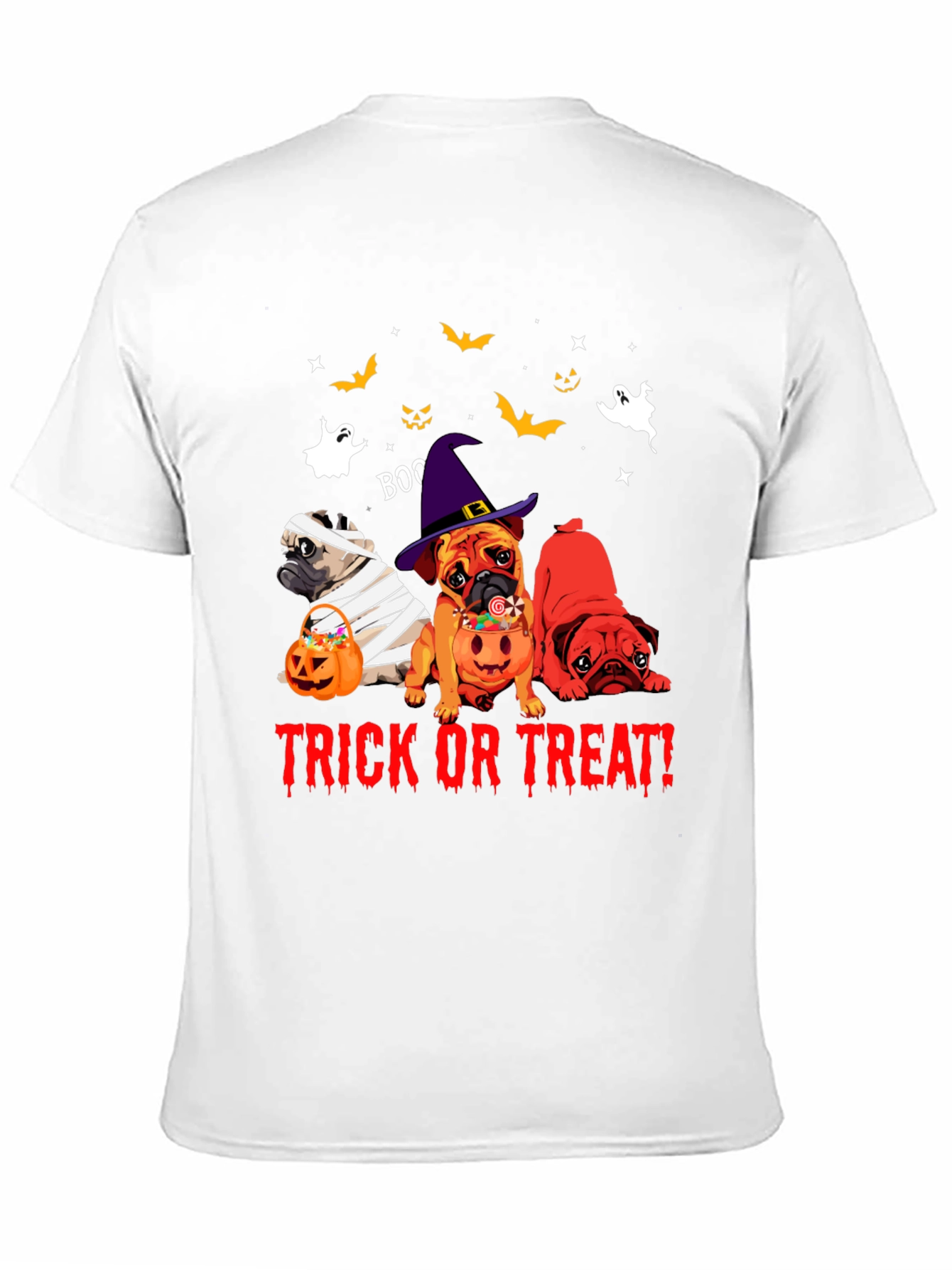 Halloween Pug Trick Or Treat T-Shirt
