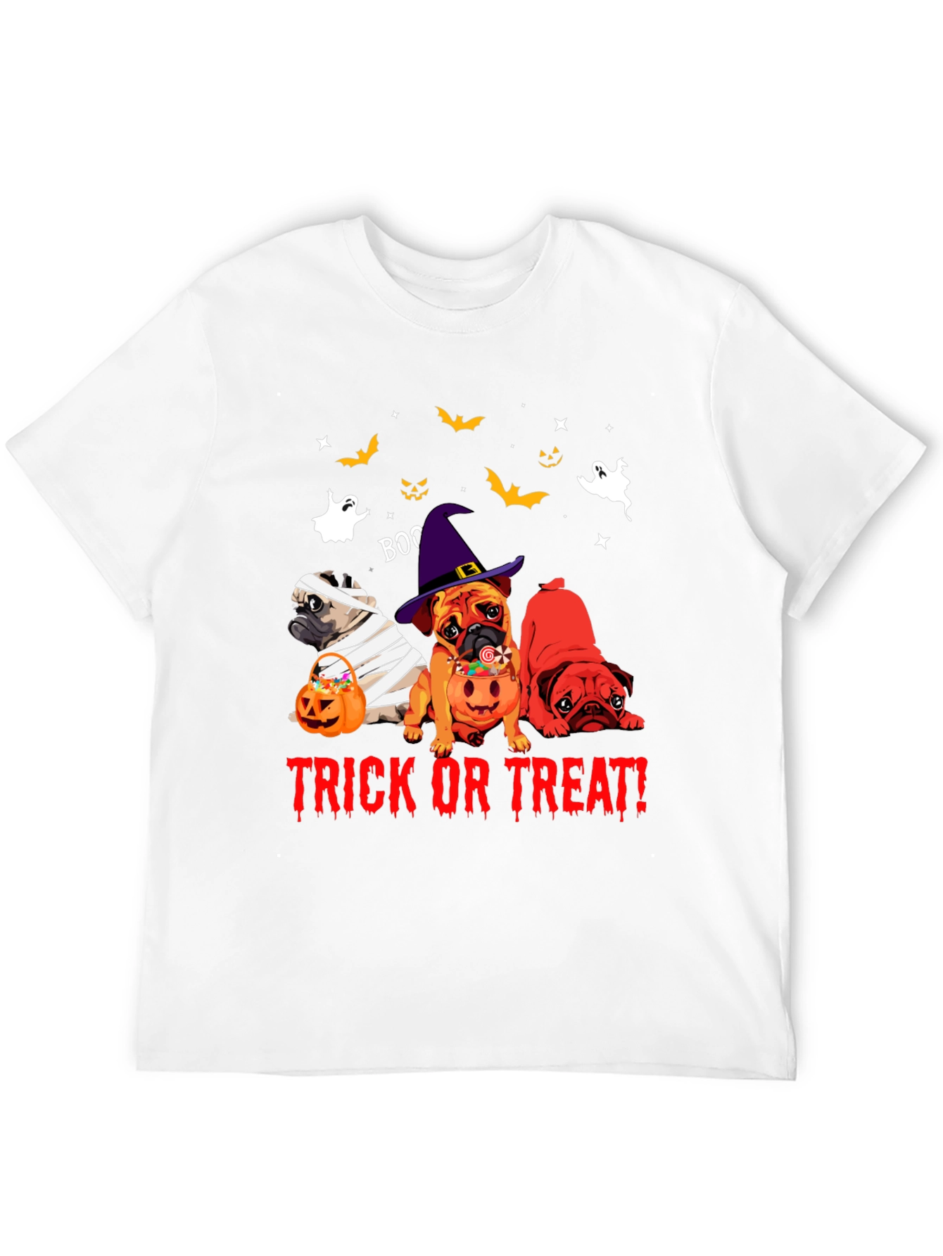 Halloween Pug Trick Or Treat T-Shirt