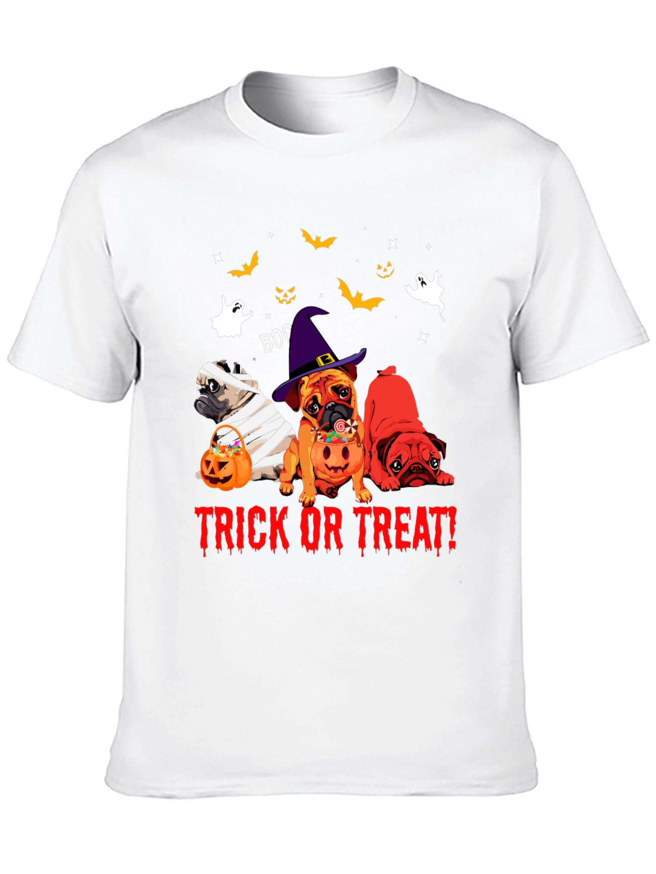 Halloween Pug Trick Or Treat T-Shirt