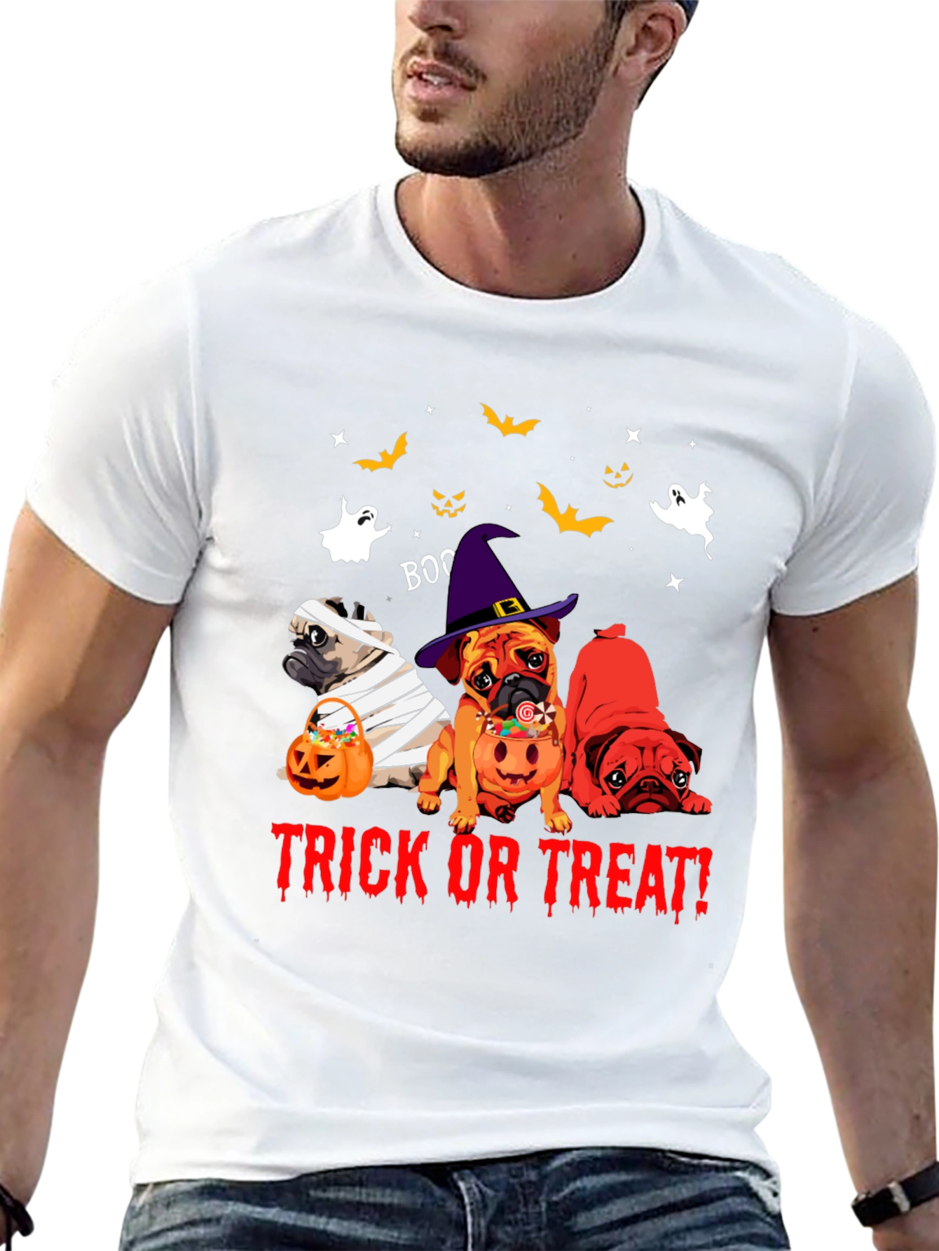 Halloween Pug Trick Or Treat T-Shirt