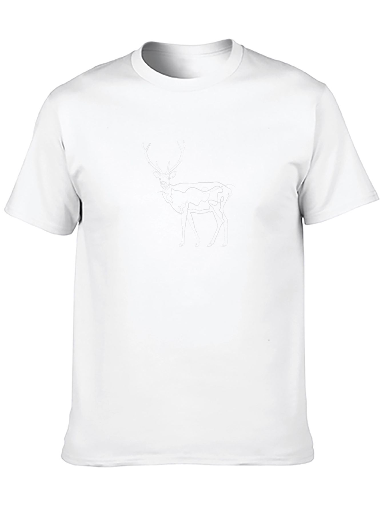 Minimalist Deer Outline Black T-Shirt