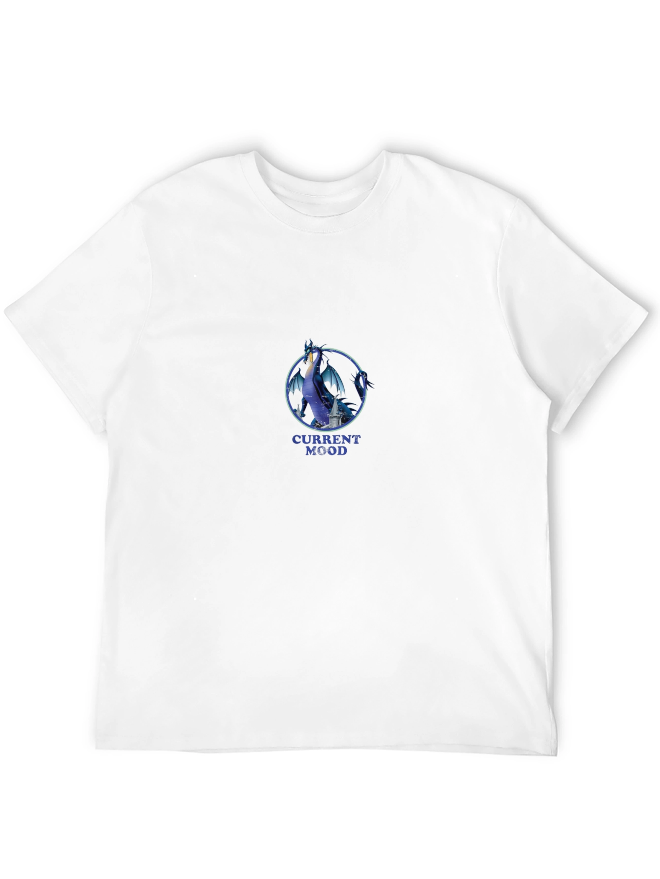 Moody Dragon Graphic Tee - Black Cotton T-Shirt
