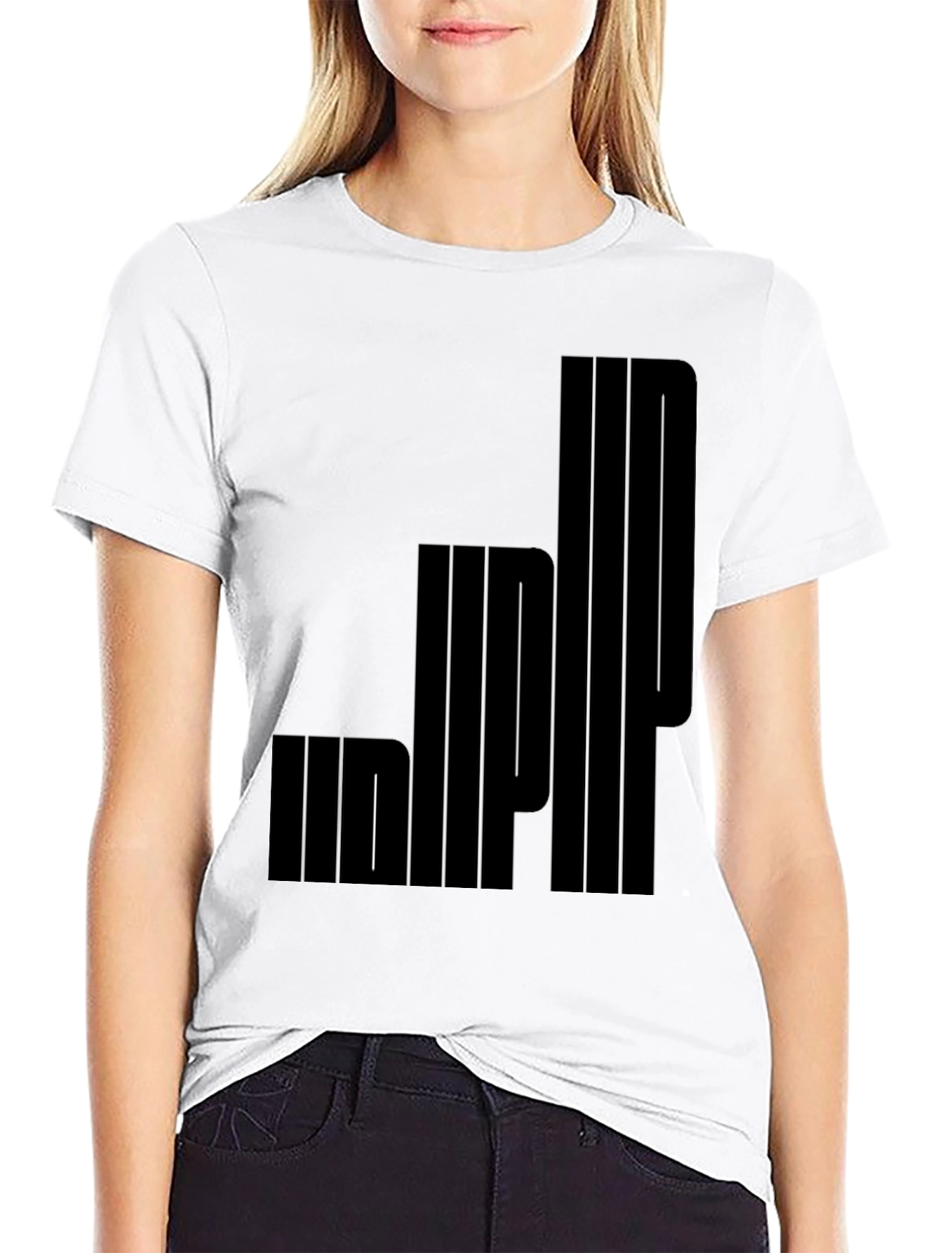 Modern Graphic Print Black T-Shirt