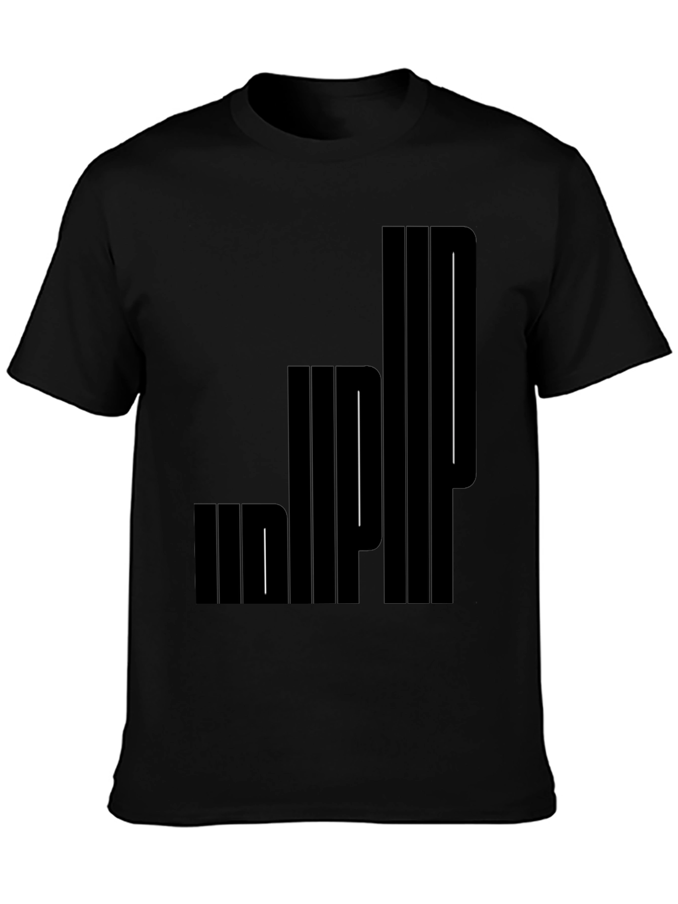 Modern Graphic Print Black T-Shirt